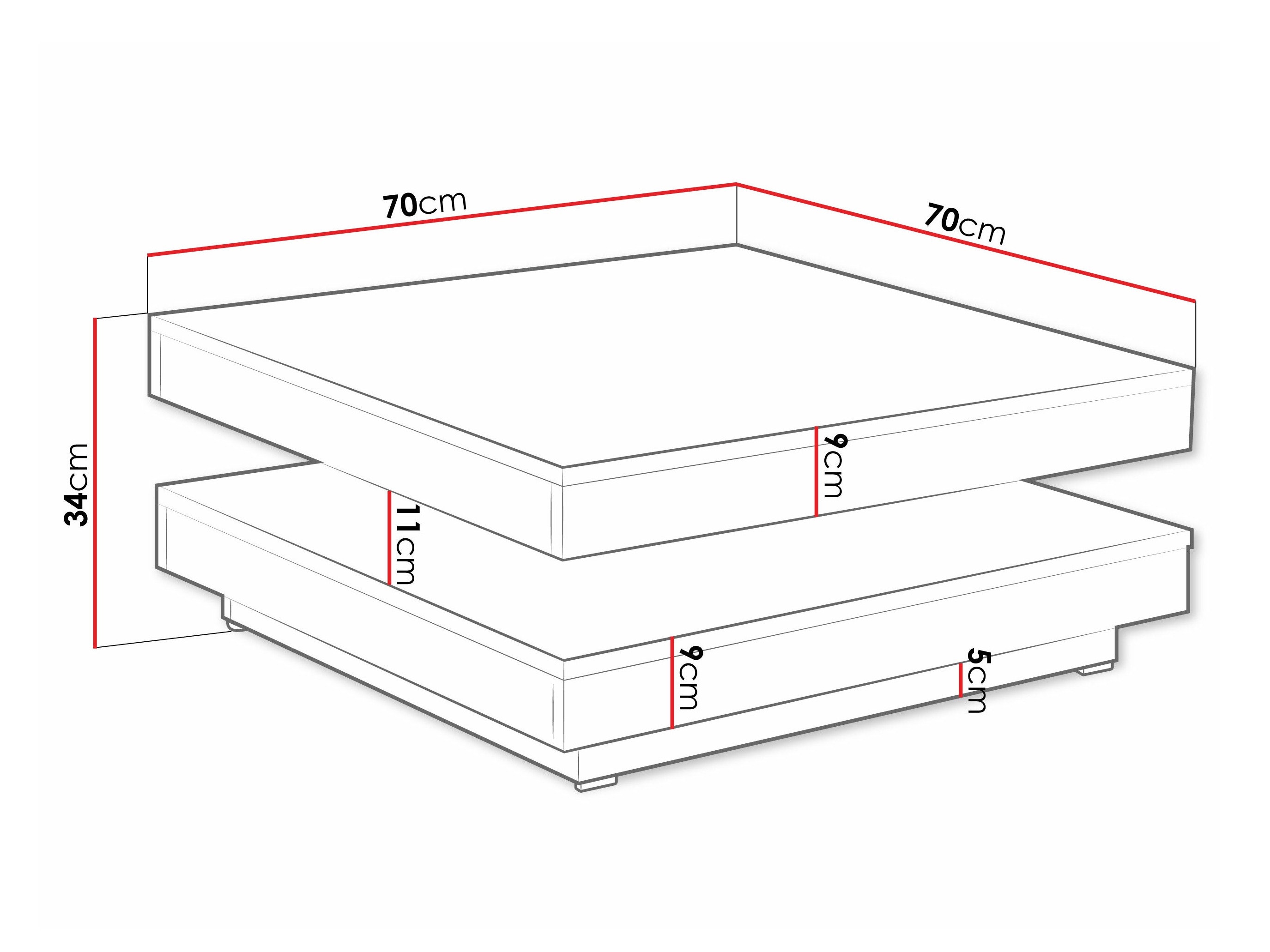 Transforming coffee table Comfivo Pisces (Graphite + Wotan Oak)