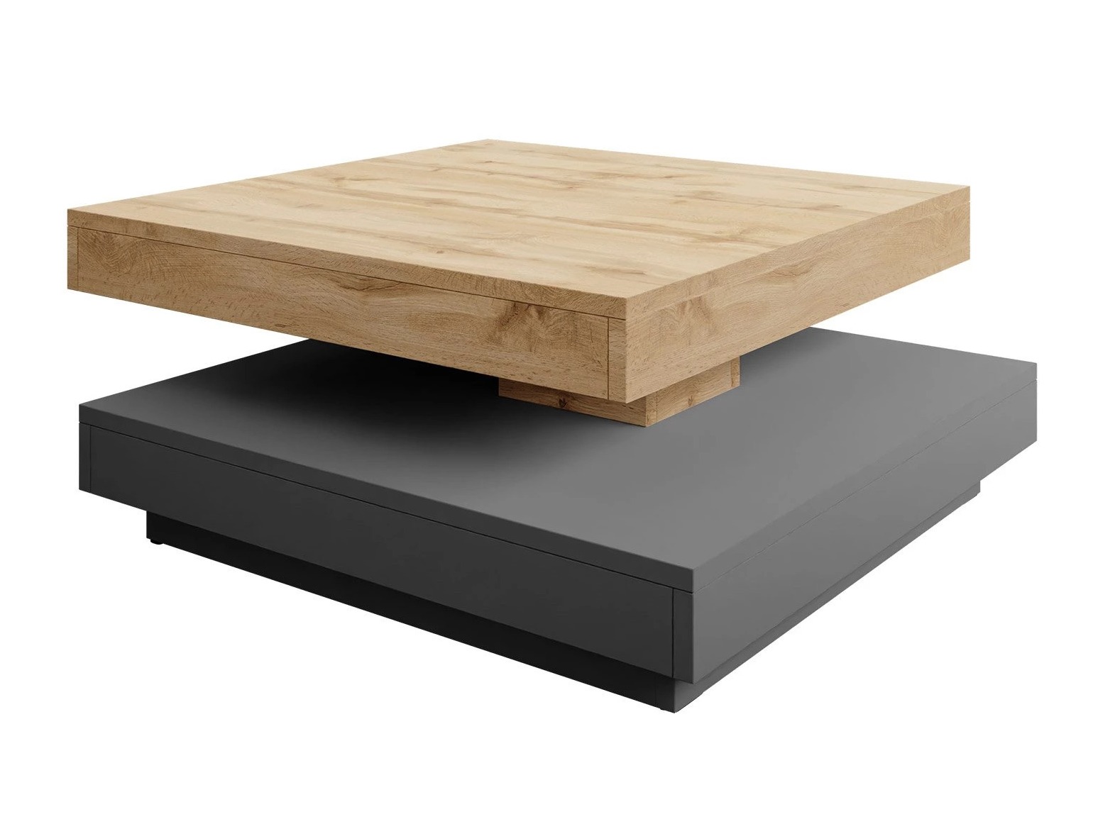 Transforming coffee table Comfivo Pisces (Graphite + Wotan Oak)