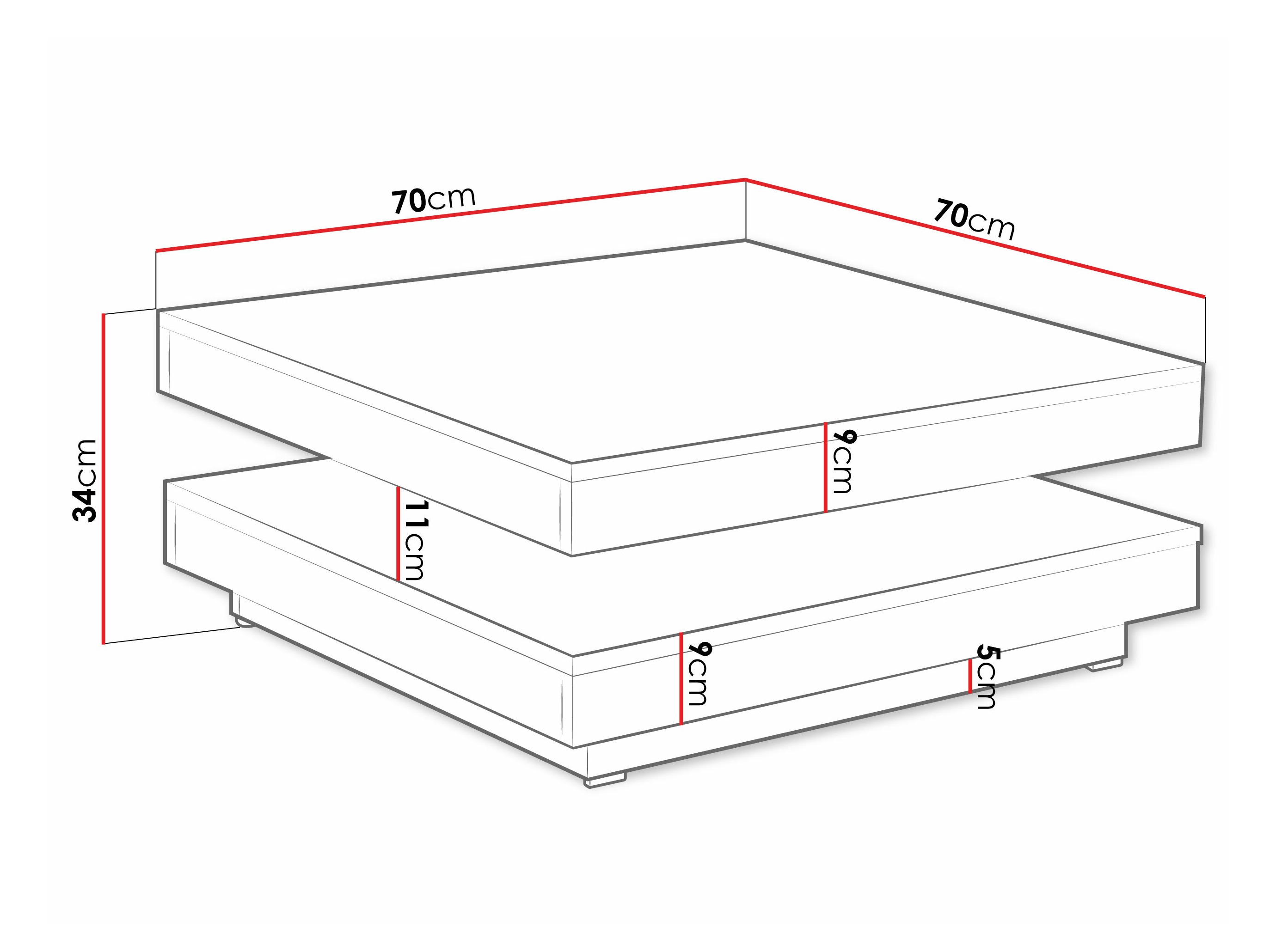 Transforming coffee table Comfivo Pisces (White)