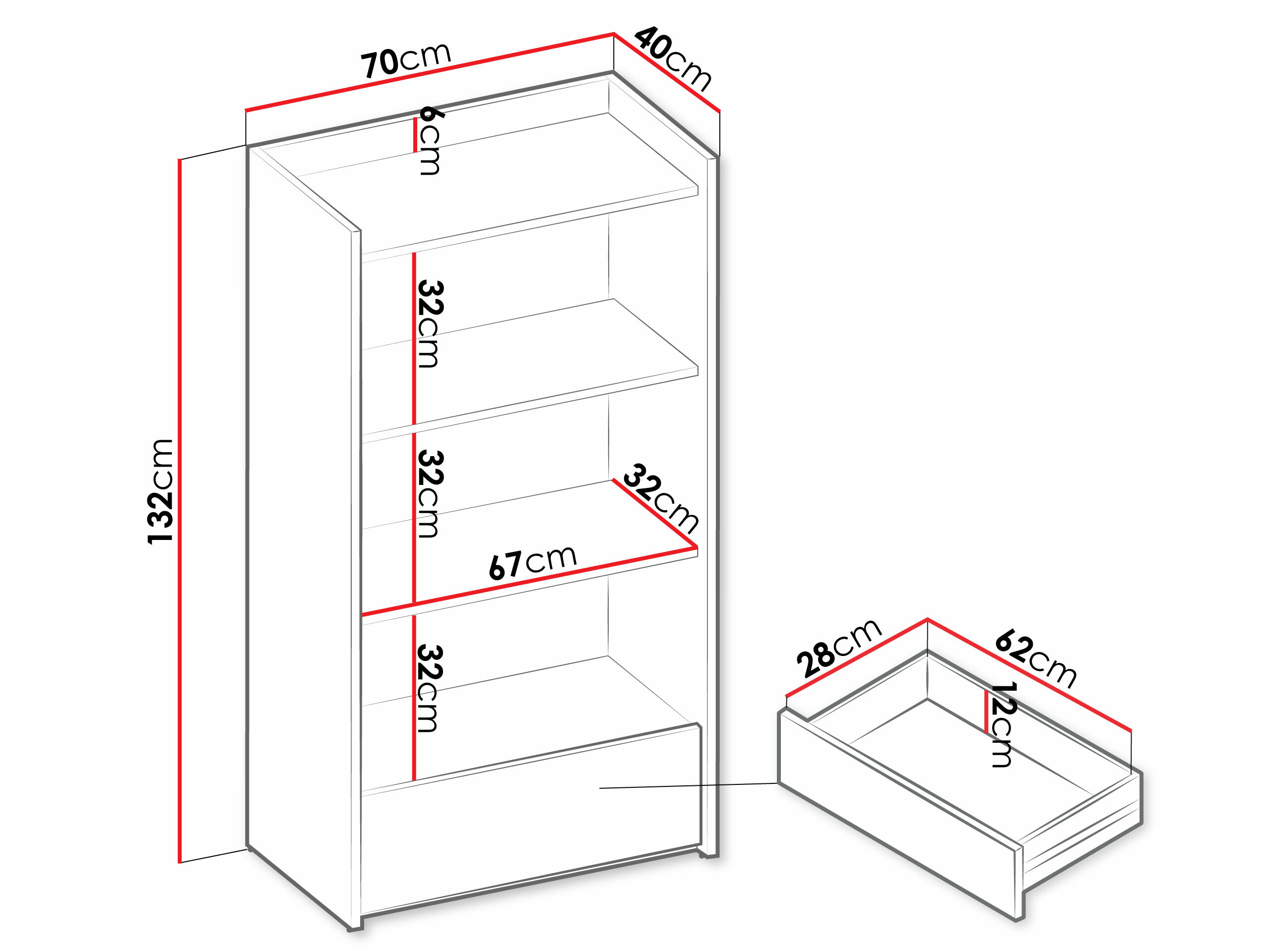 Bookcase Tivseva 104