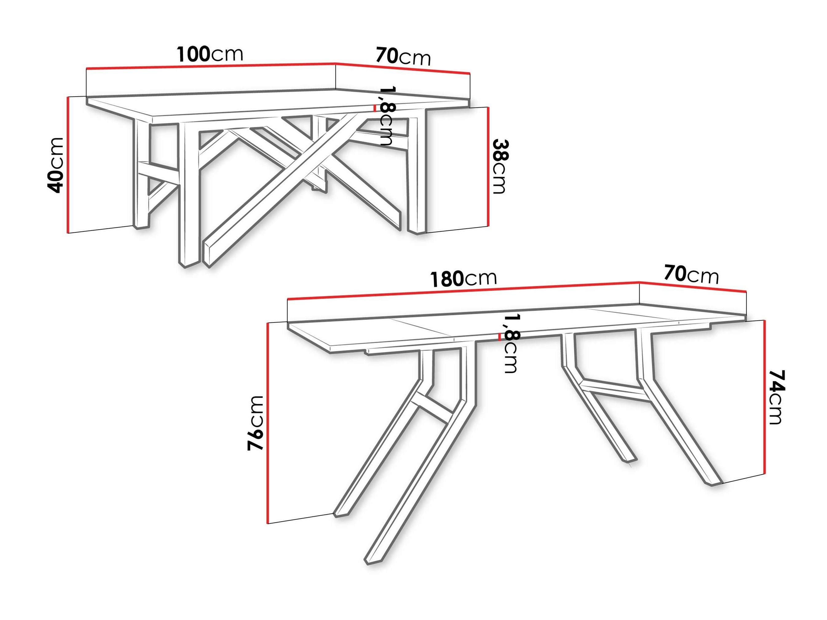 Transforming coffee table Oswego 151 (Black marble + Black)