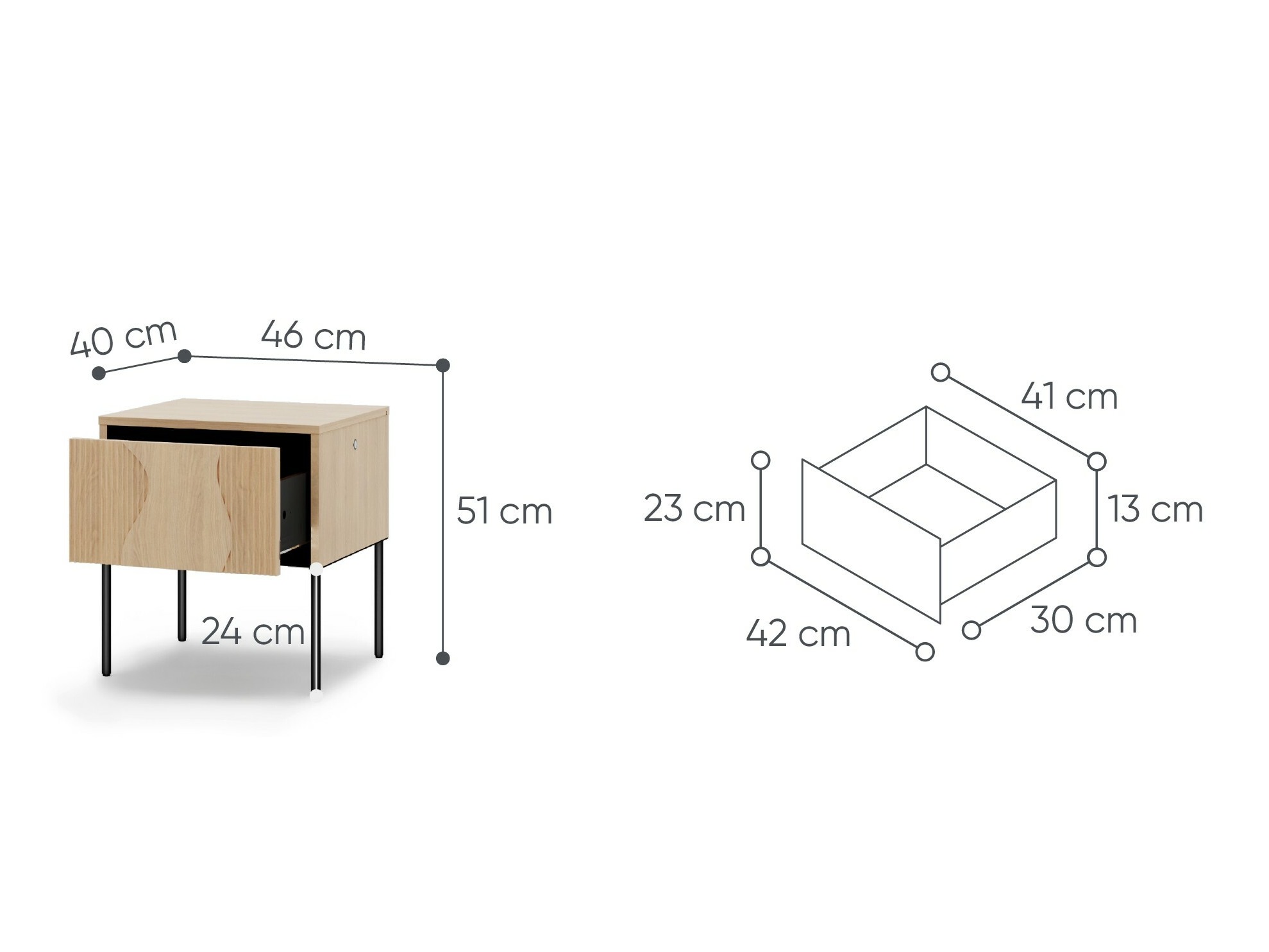 Bedside table Elinolo 106