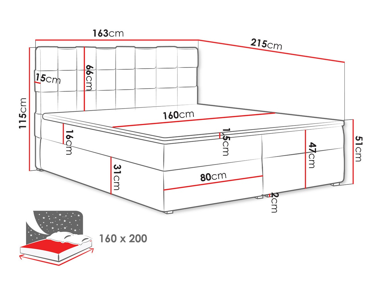 Continental bed Pomona 117 (Kronos 09)