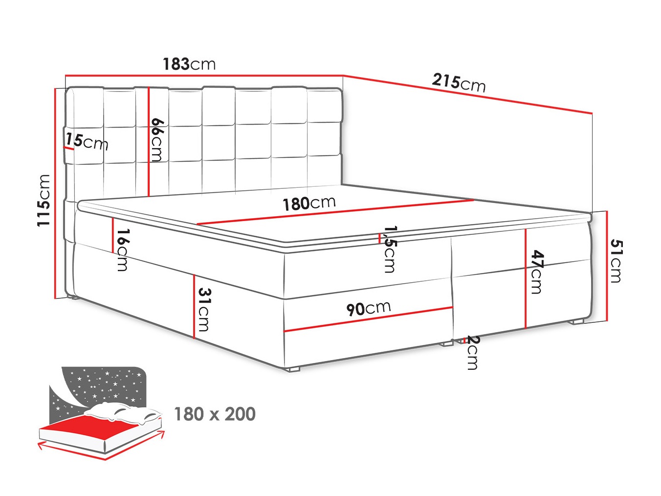 Continental bed Pomona 117 (Kronos 19)