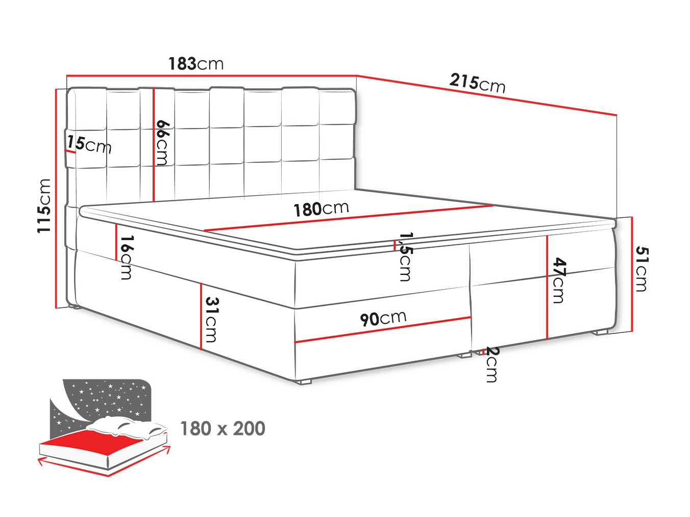 Continental bed Pomona 117 (Kronos 35)