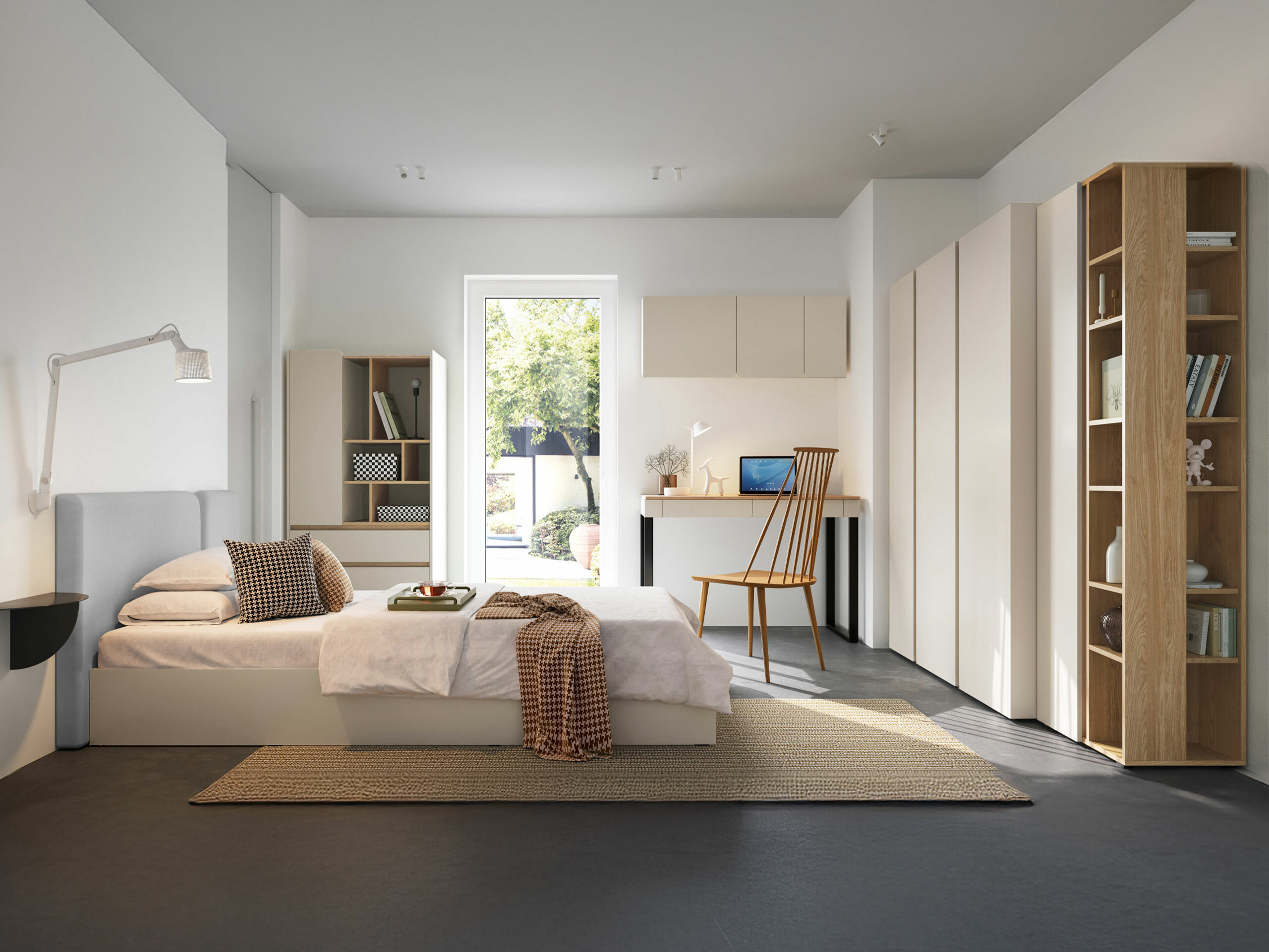 Bookcase Fiosono 105 (Beige + Light oak)