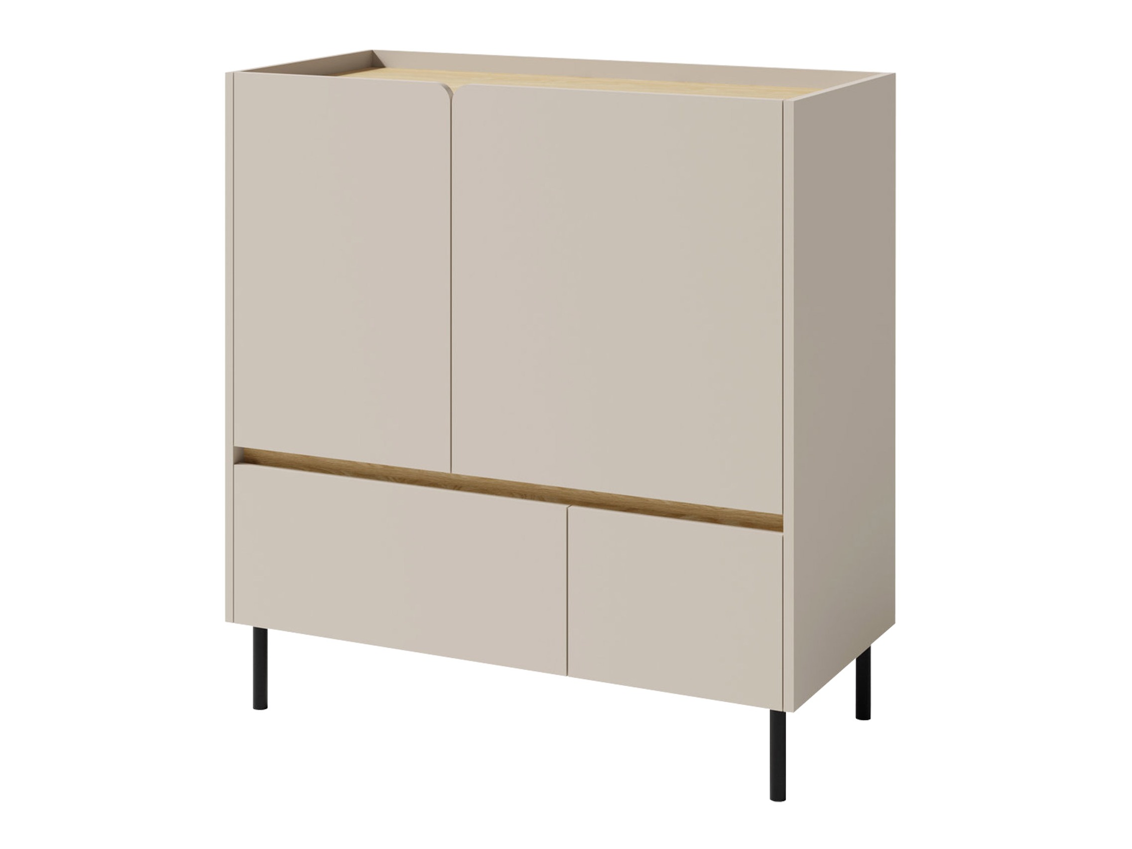 Chest of drawers Fiosono 108 (Beige + Light oak)