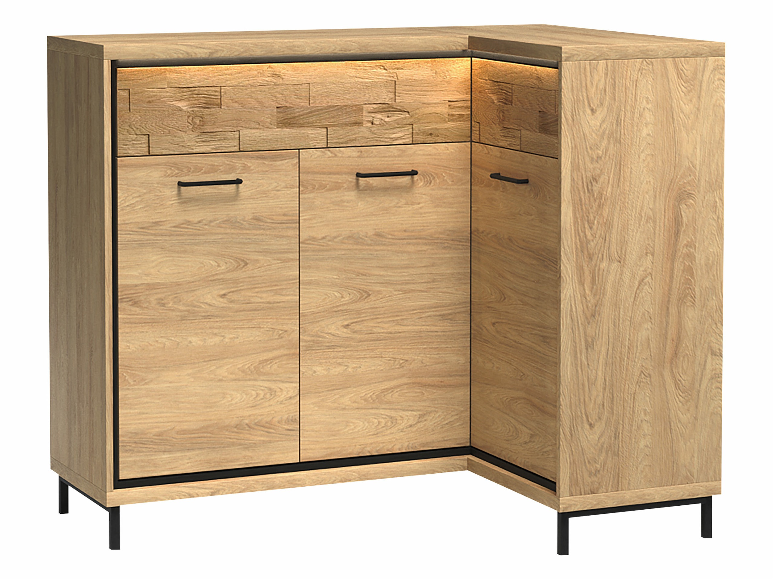 Corner chest of drawers Etrmoni 106 (Light wood + Oak)