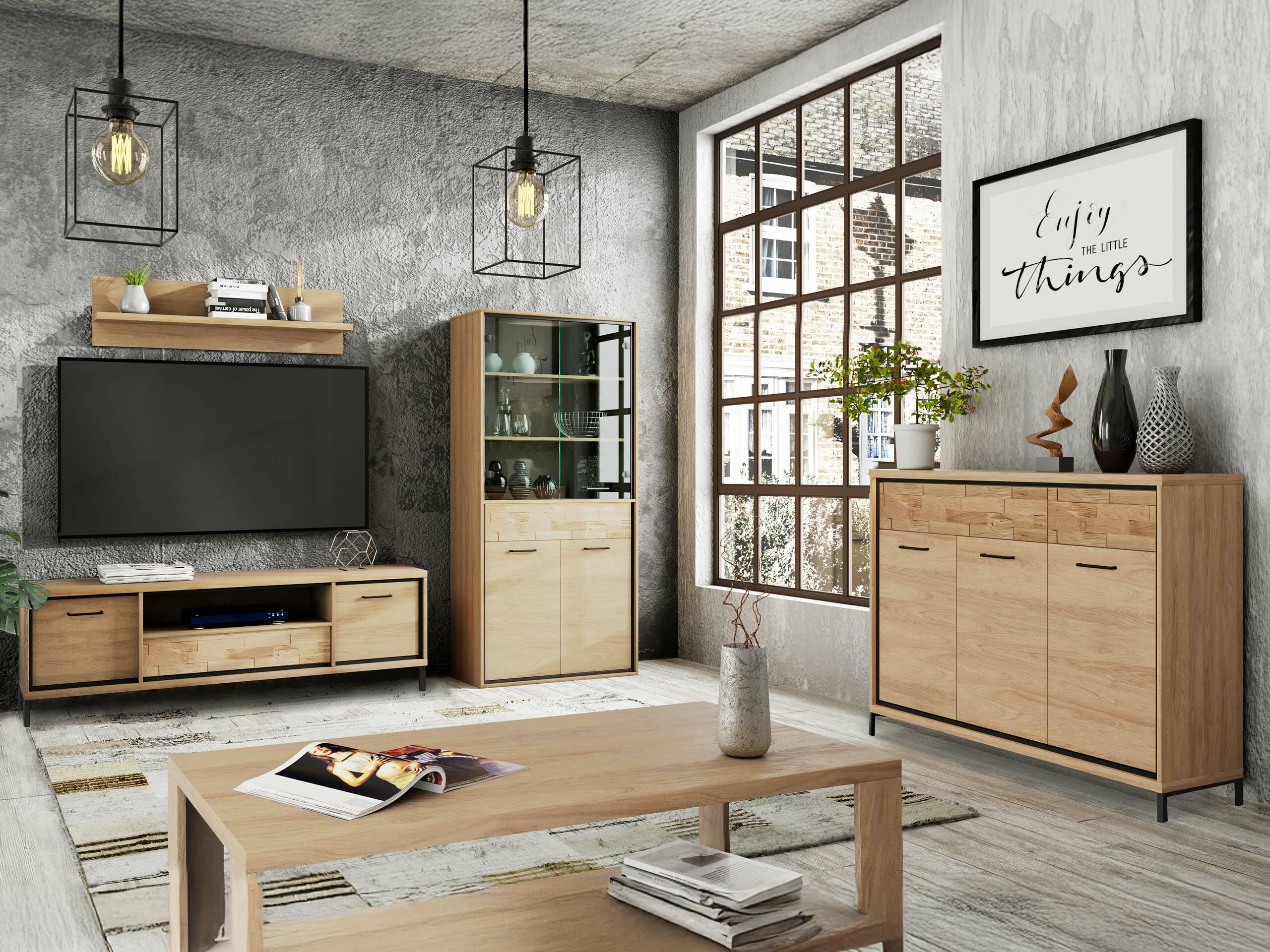 Living room set Etrmoni 118 (Light wood + Oak)