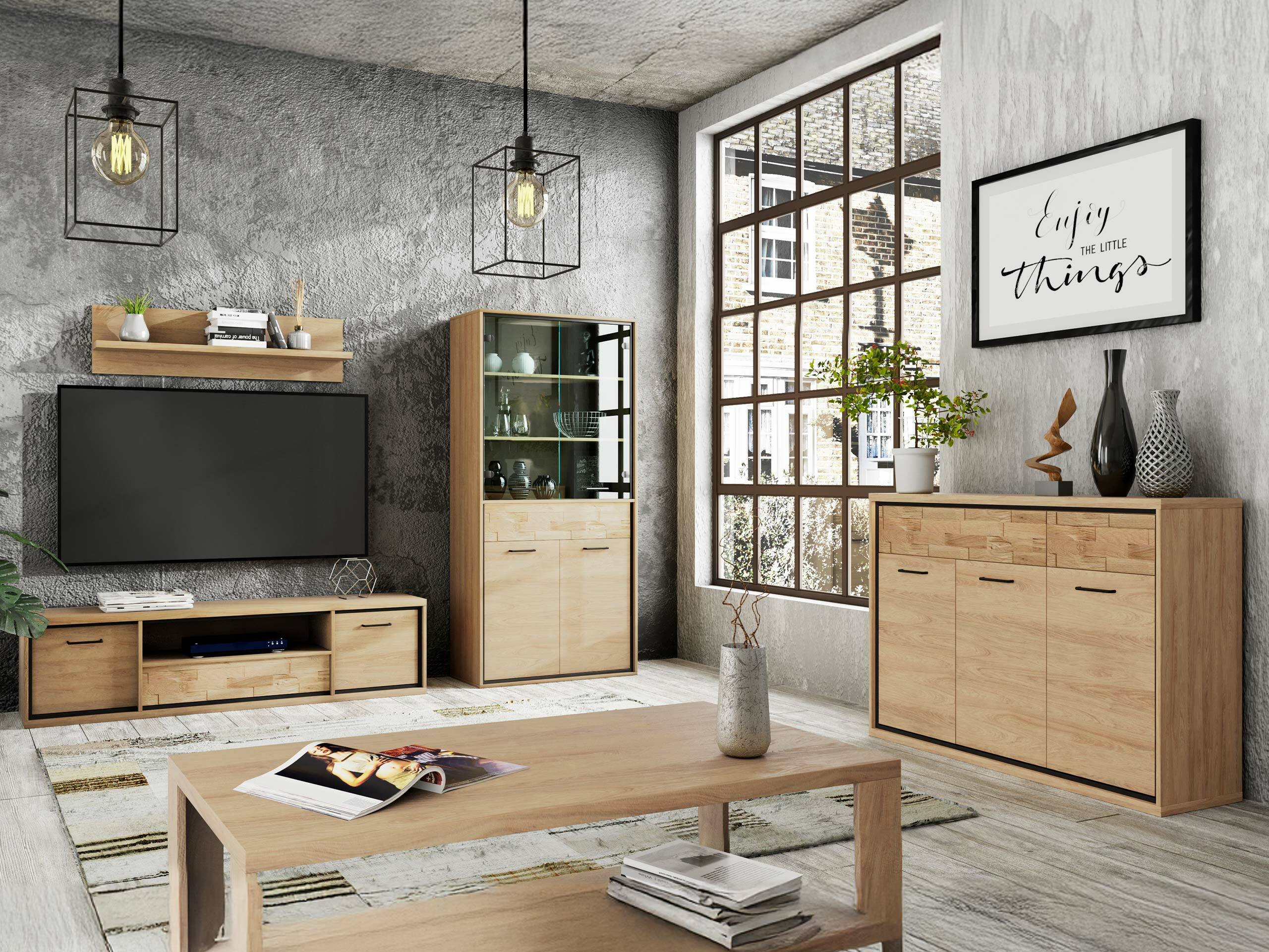 Living room set Etrmoni 118 (Light wood + Oak)