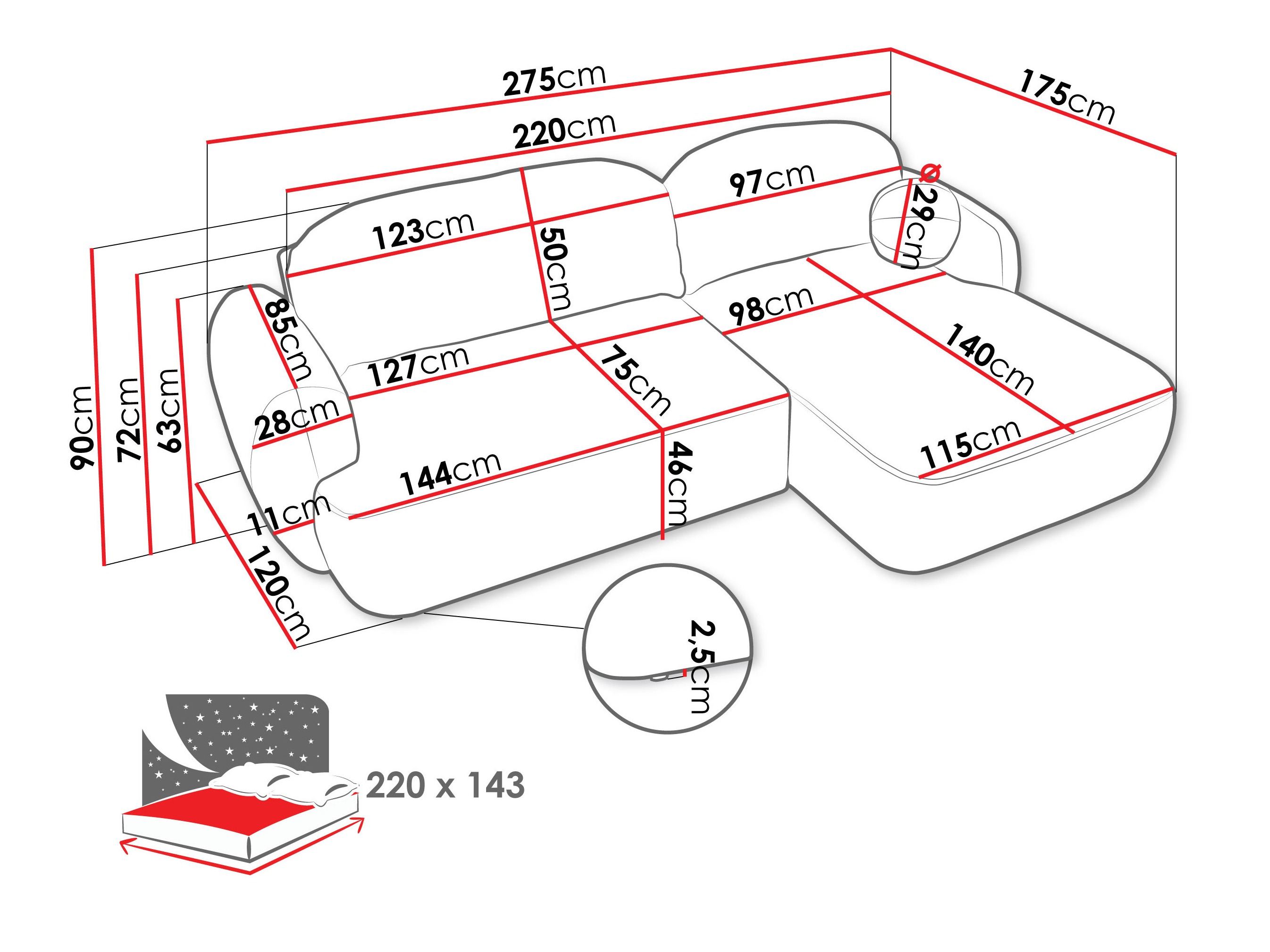 Corner sofa TrendyNest Ardea I (Now or never 03)