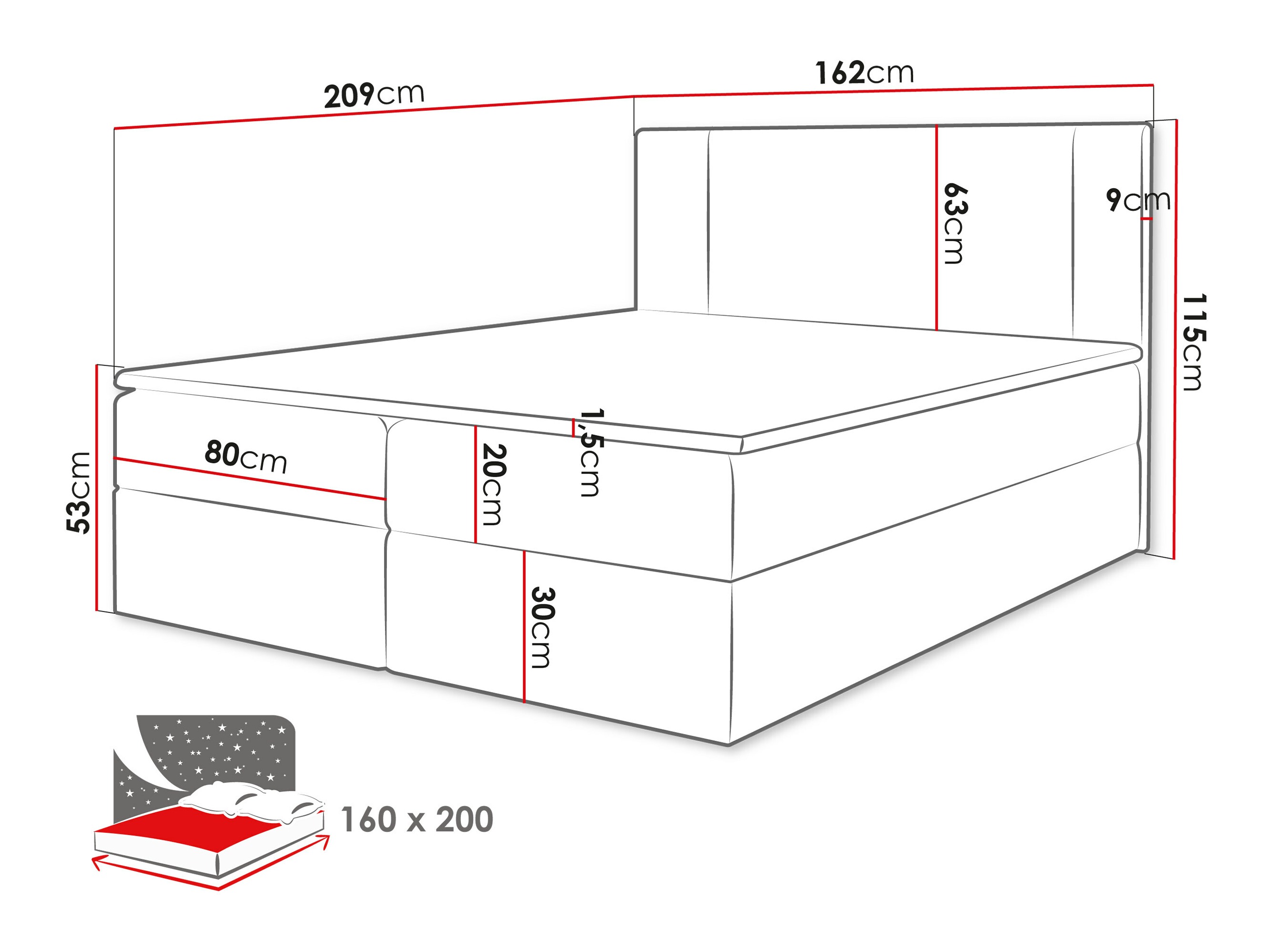 Continental bed Zanesville 101 (Manila 02)