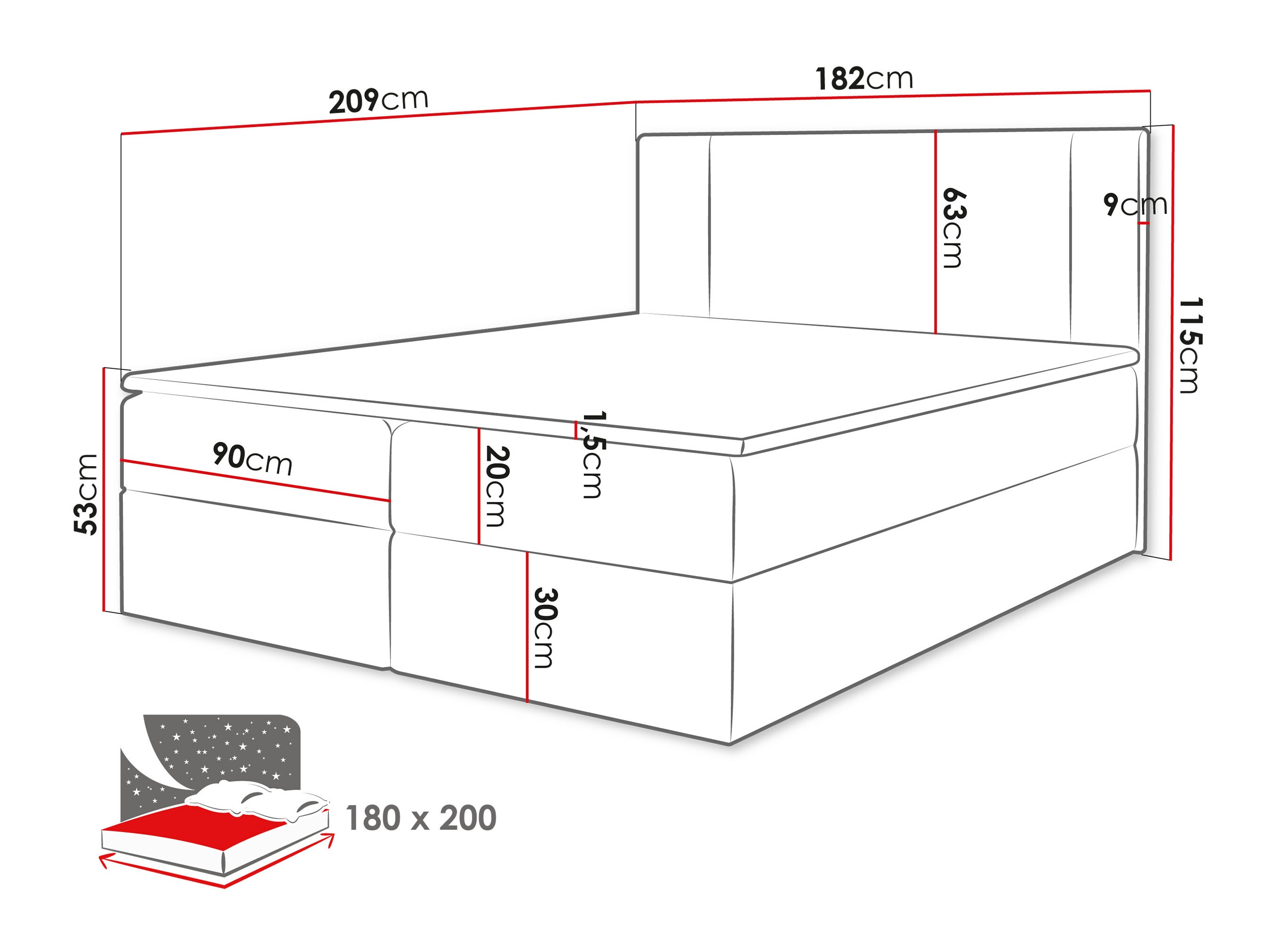 Continental bed Zanesville 101 (Manila 02)