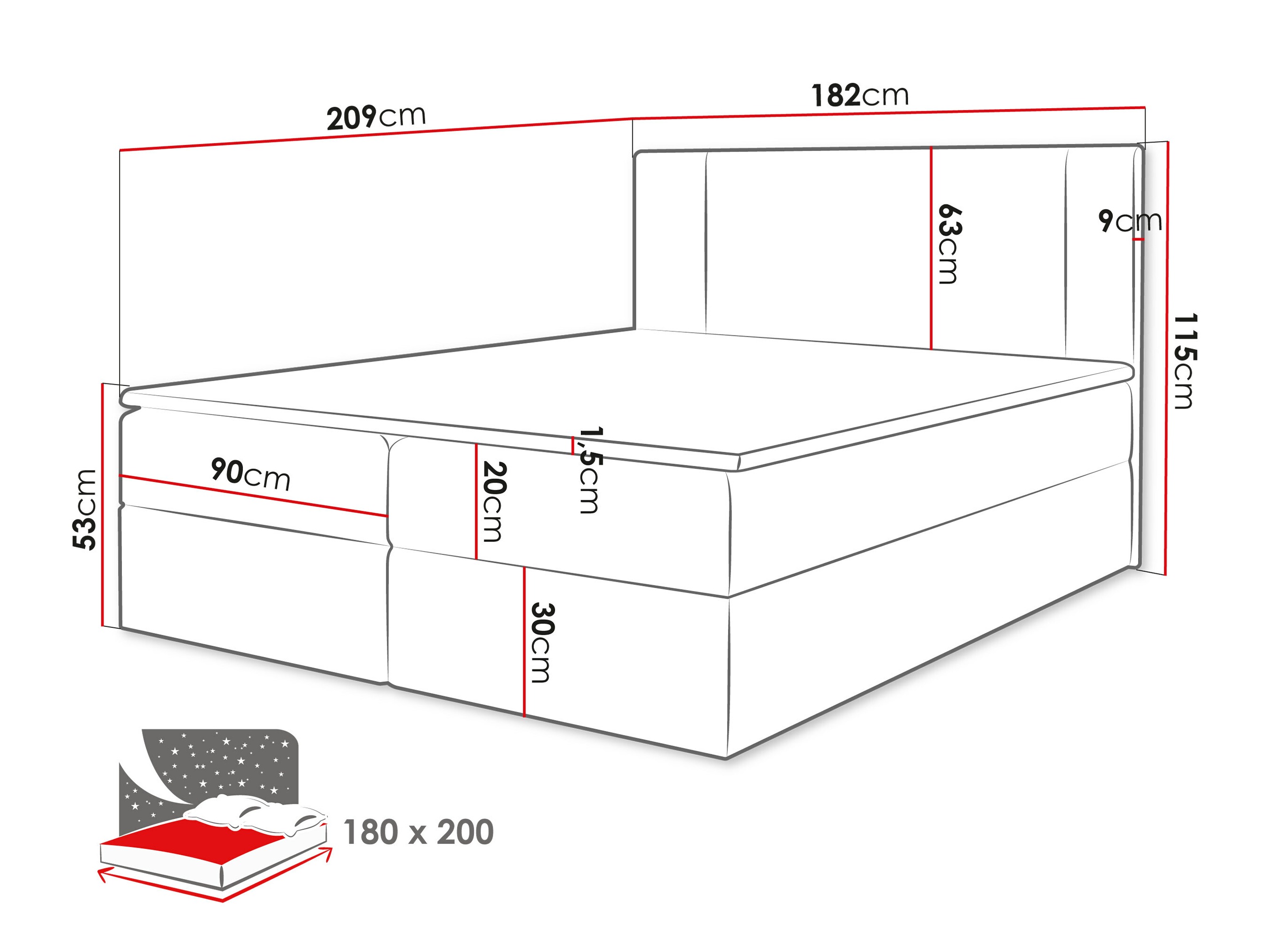 Continental bed Zanesville 101 (Manila 14)