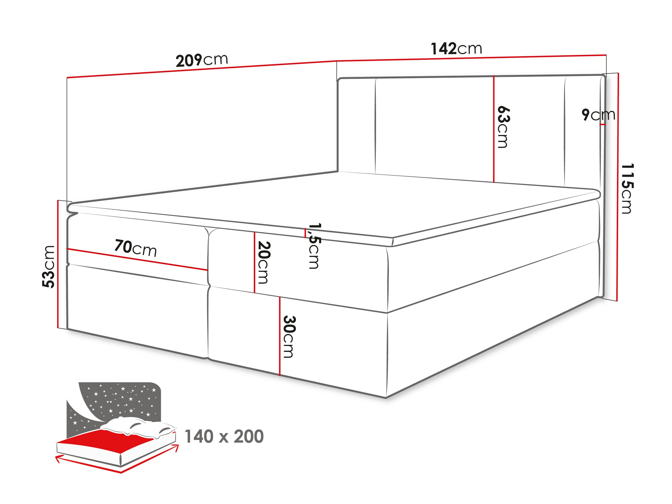 Continental bed Zanesville 101 (Manila 16)