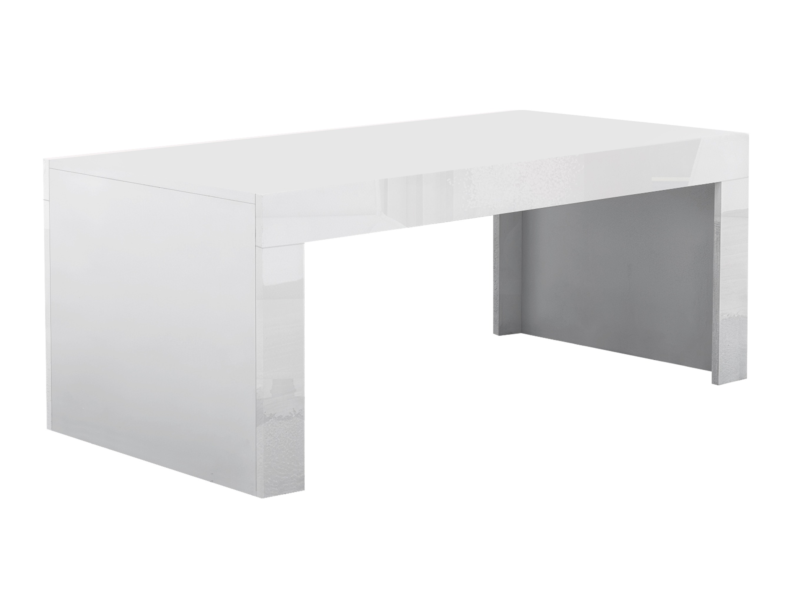 Coffee table Charlotte 107 (White + Glossy white)