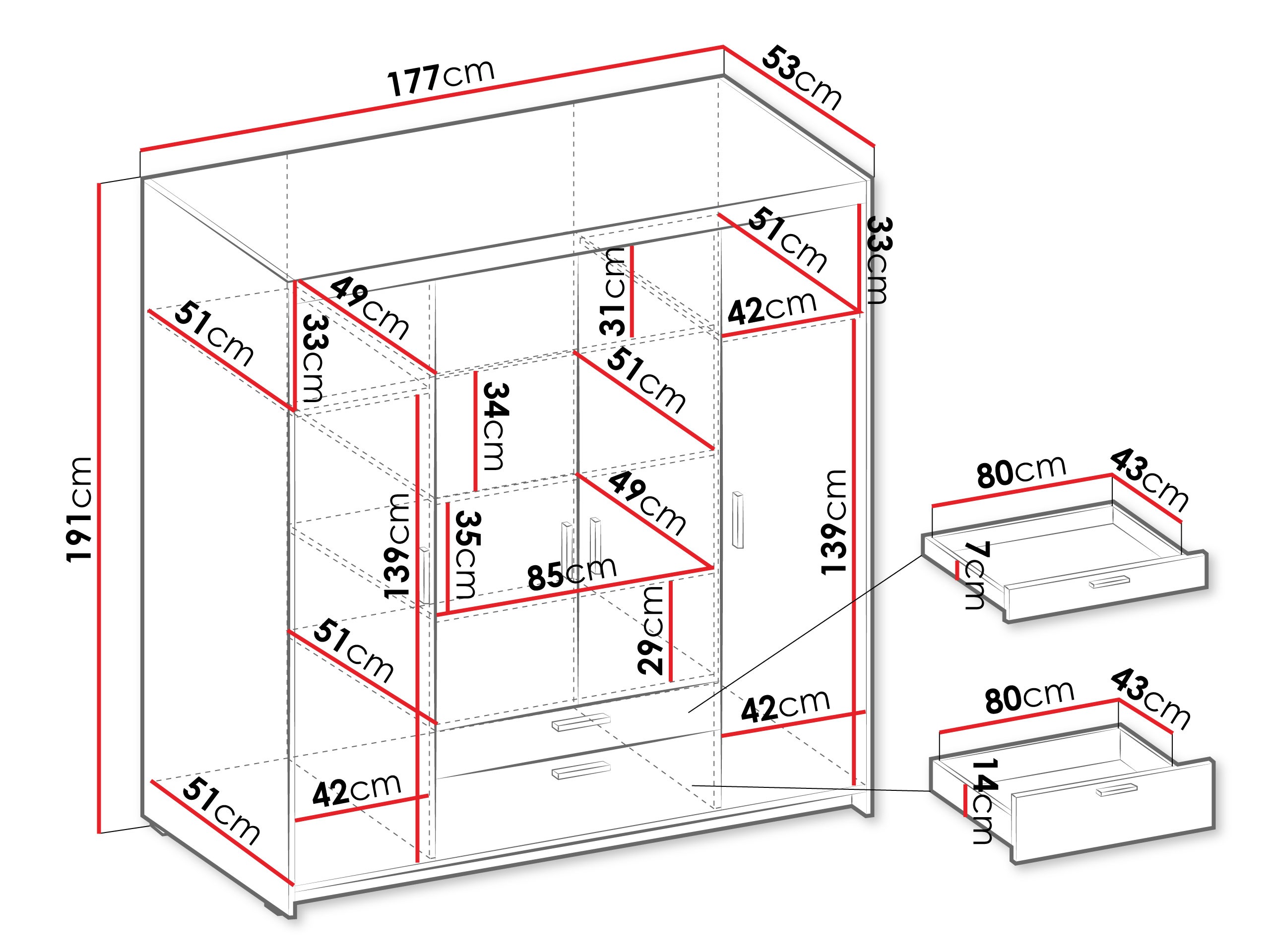 Wardrobe Novduni 107 (Oak)