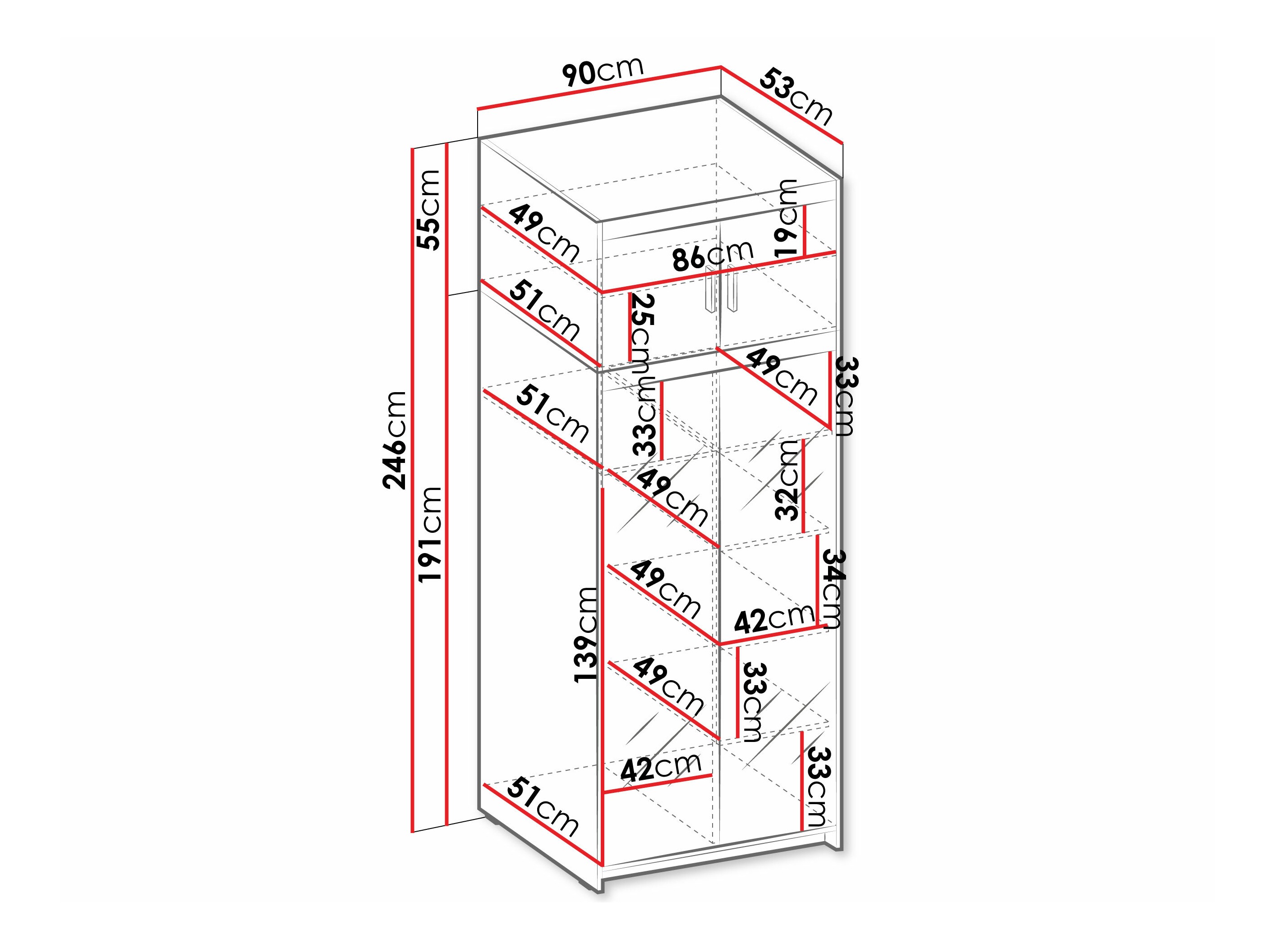 Wardrobe Novduni 119 (Sonoma oak)