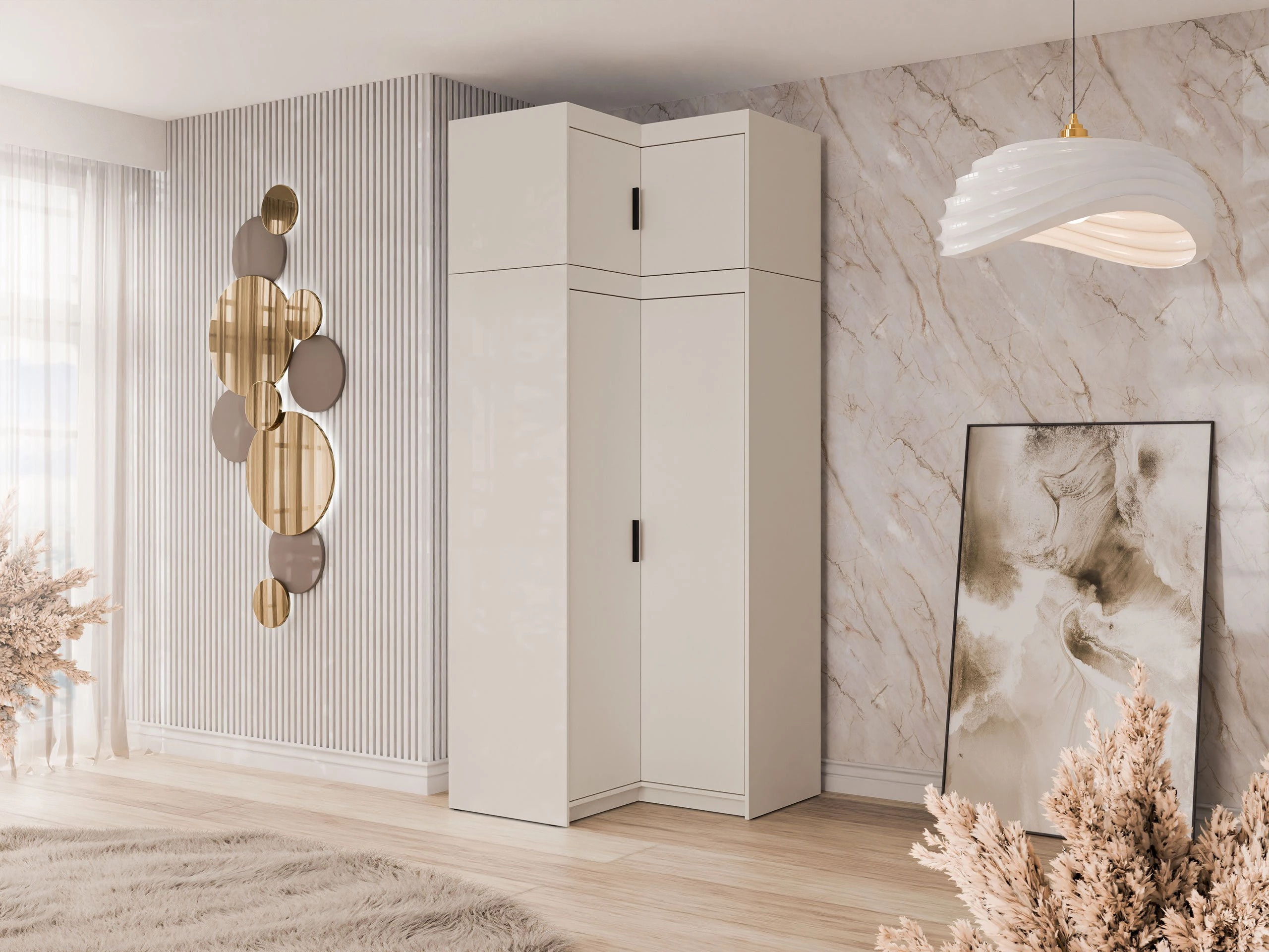 Corner cabinet Novduni 118 (Beige)