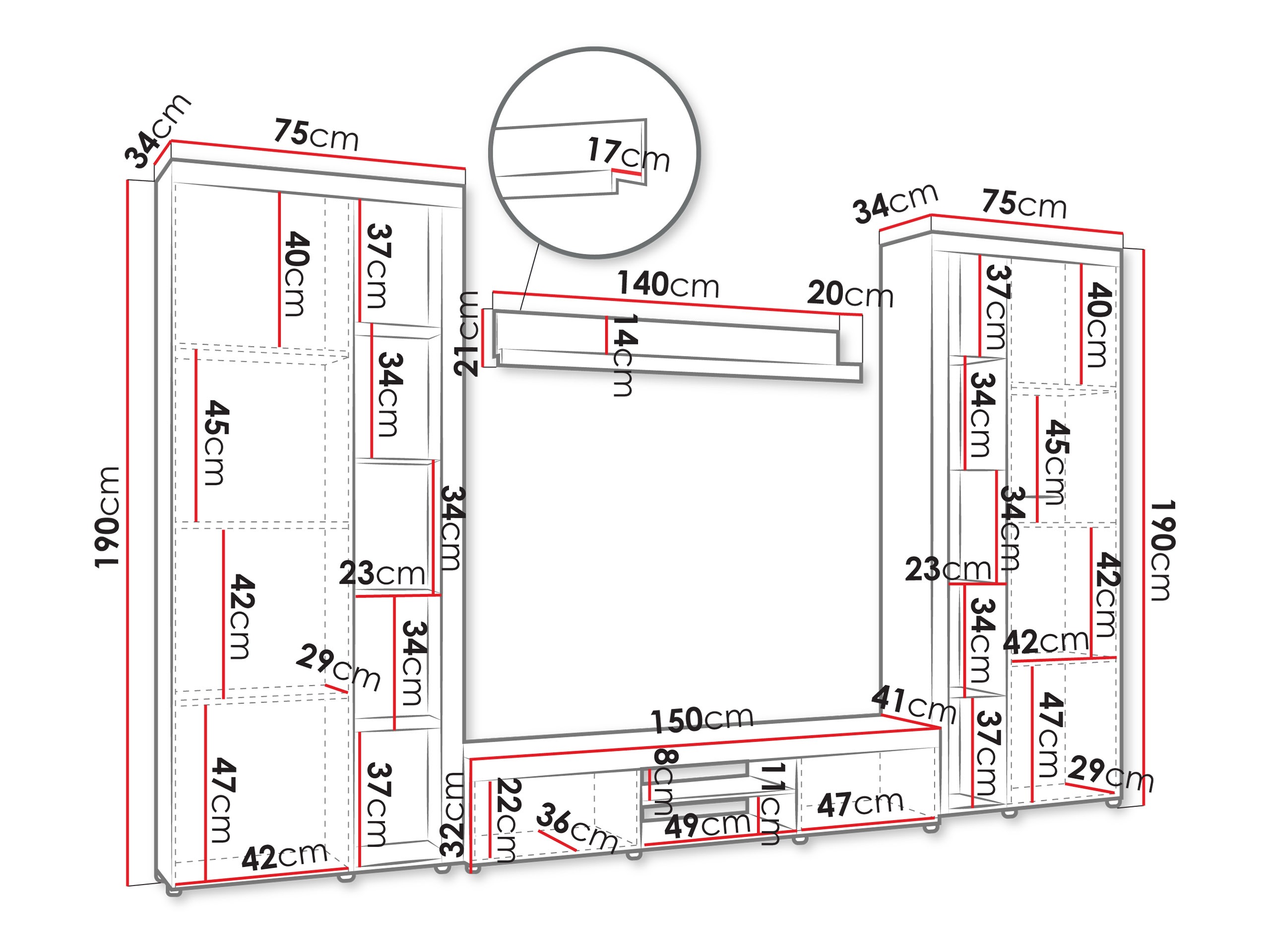 Living room set Univio II (Oak)