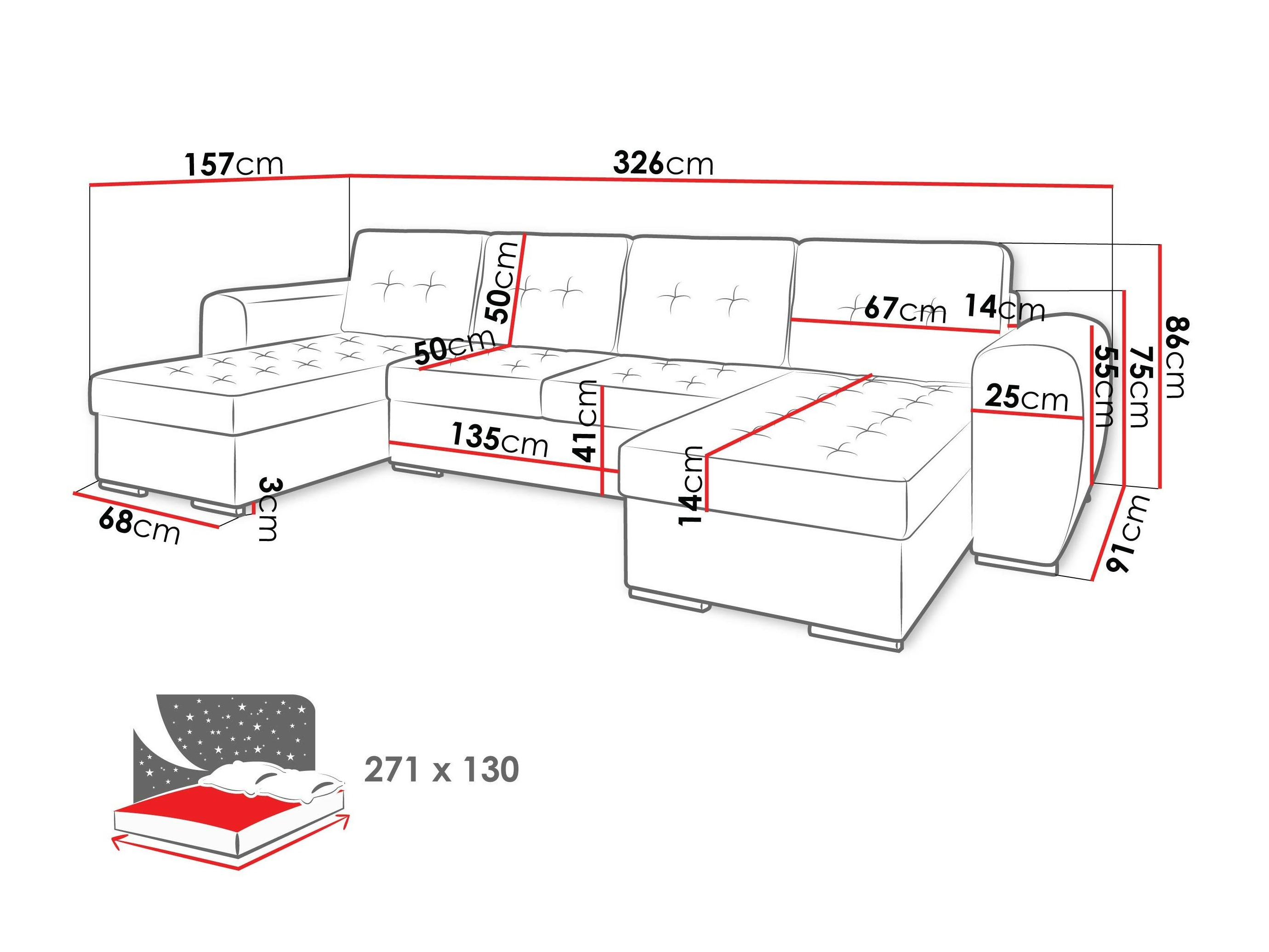 Corner sofa Arvada 117 (Monolith 77)