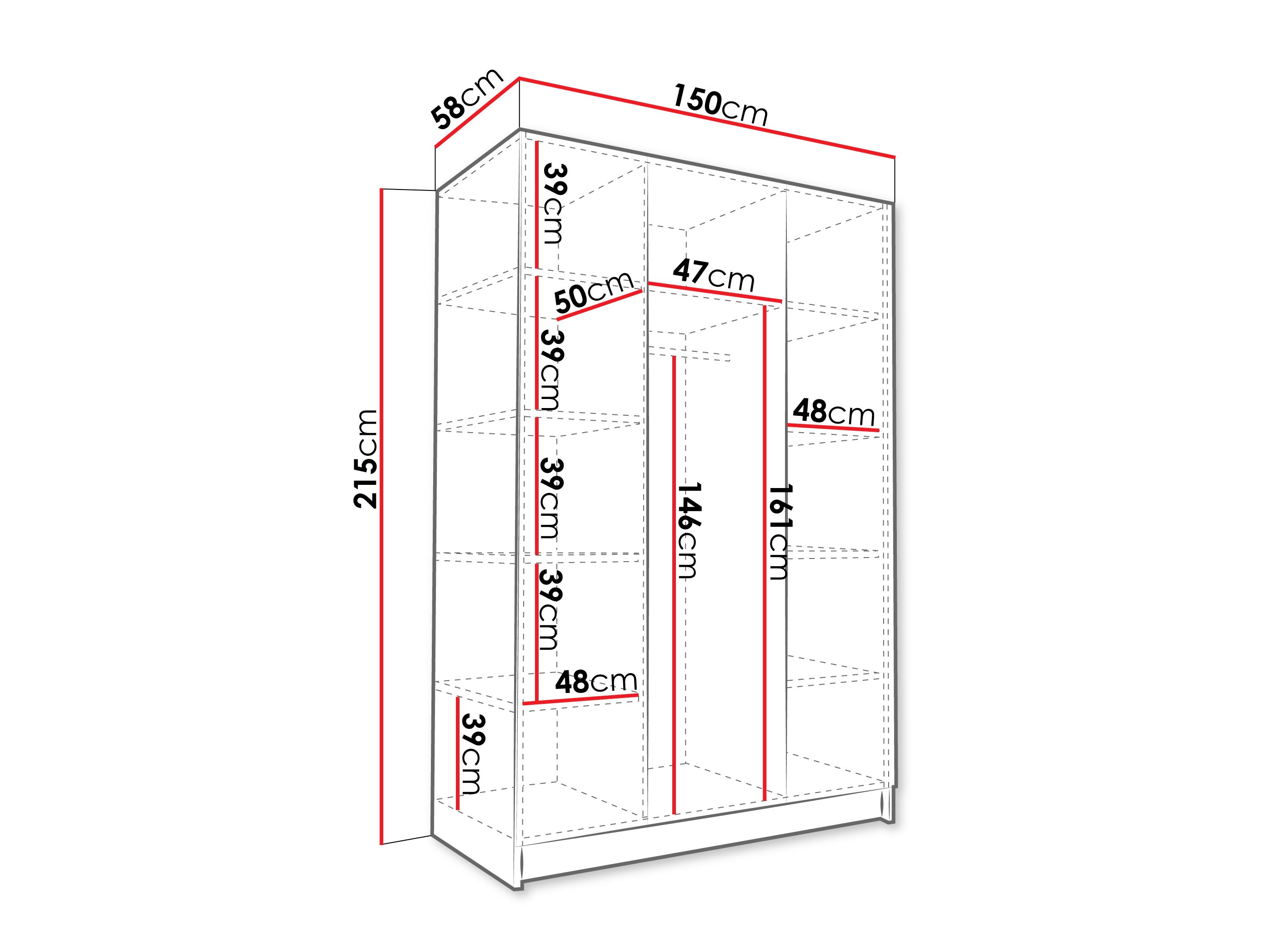 Wardrobe Closico Decoron I (Walnut)