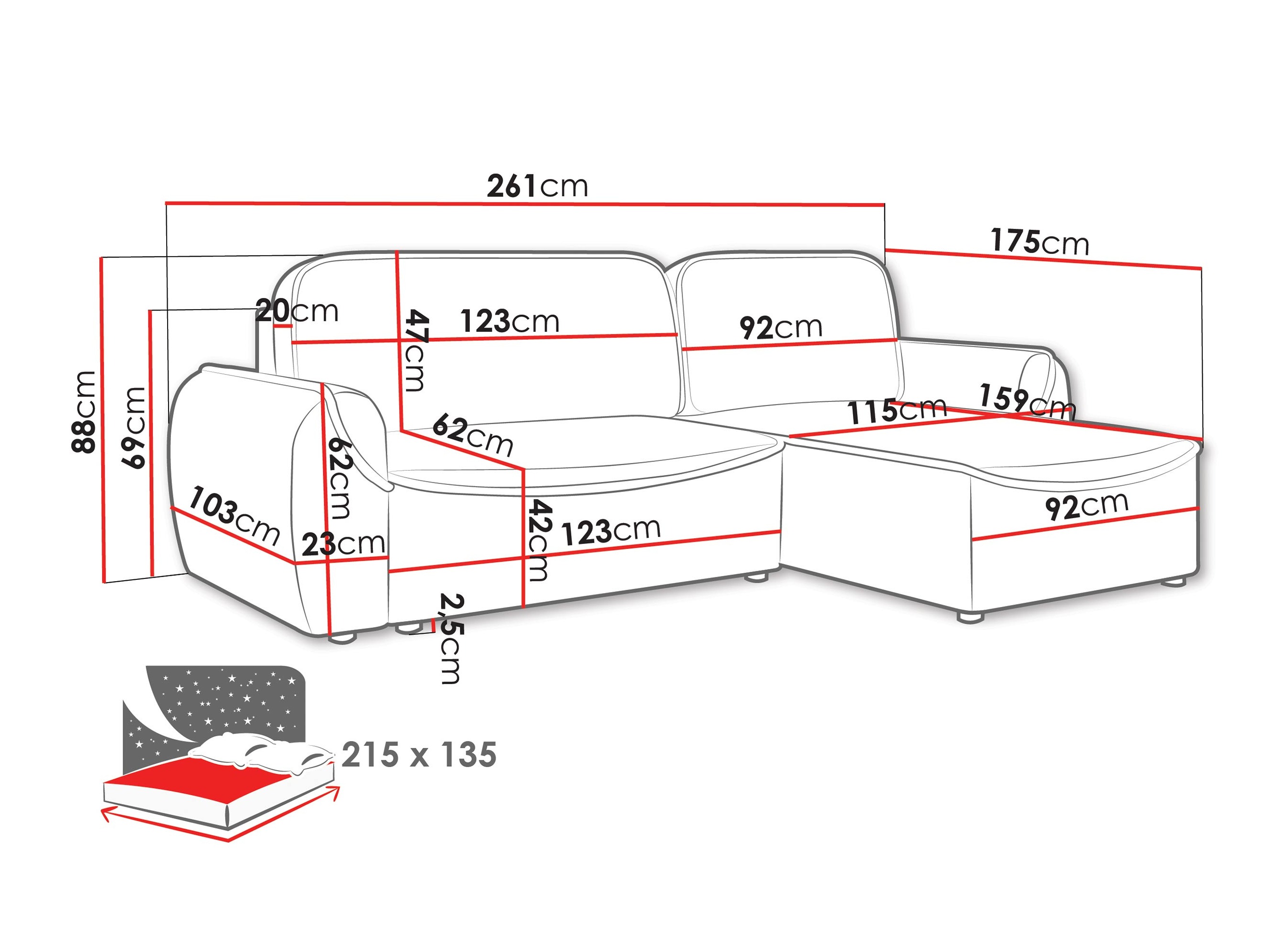 Corner sofa Luces (Cruz 15)