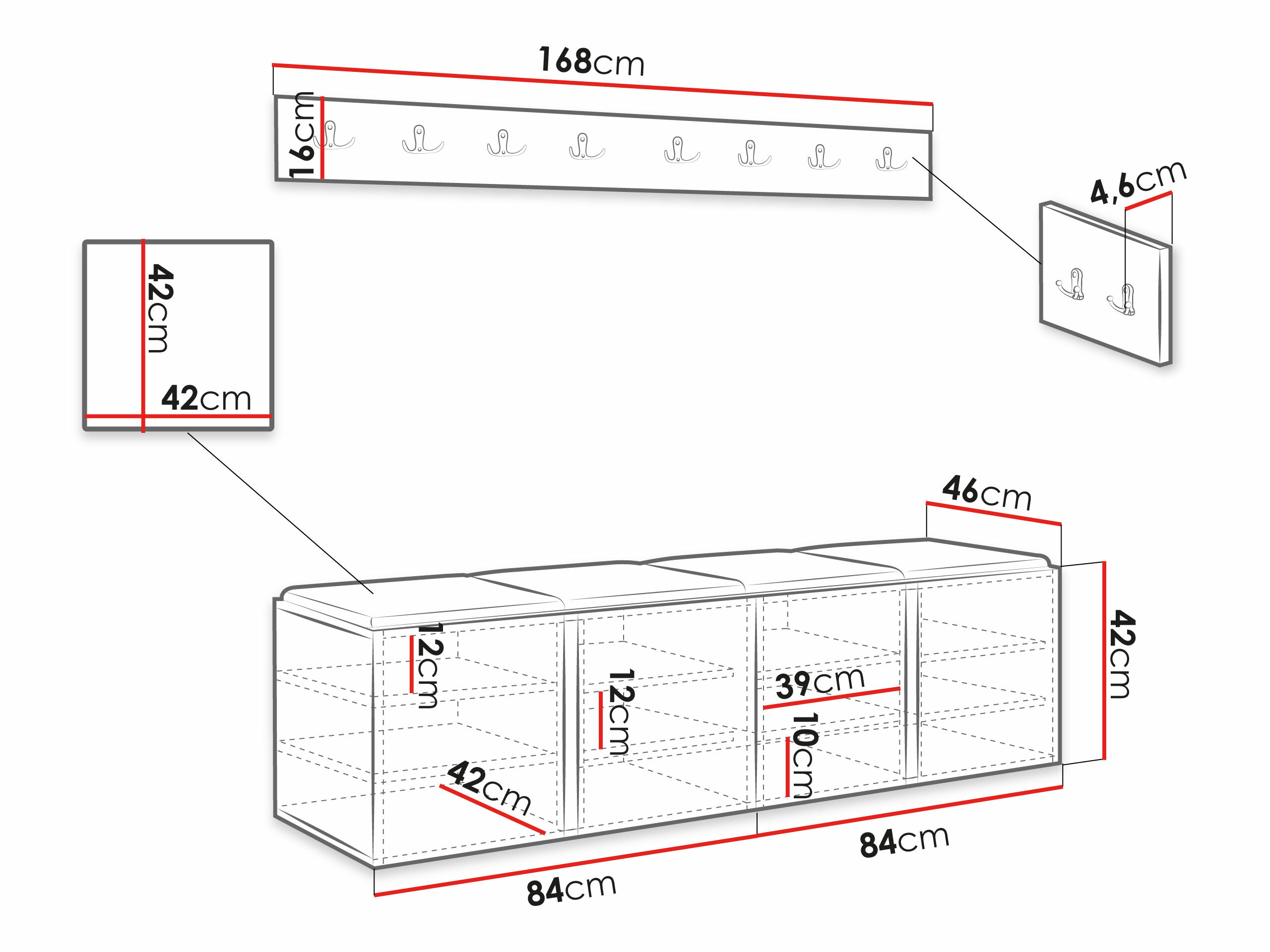 Hallway set Pinis VII (Eco-leather Soft 017)