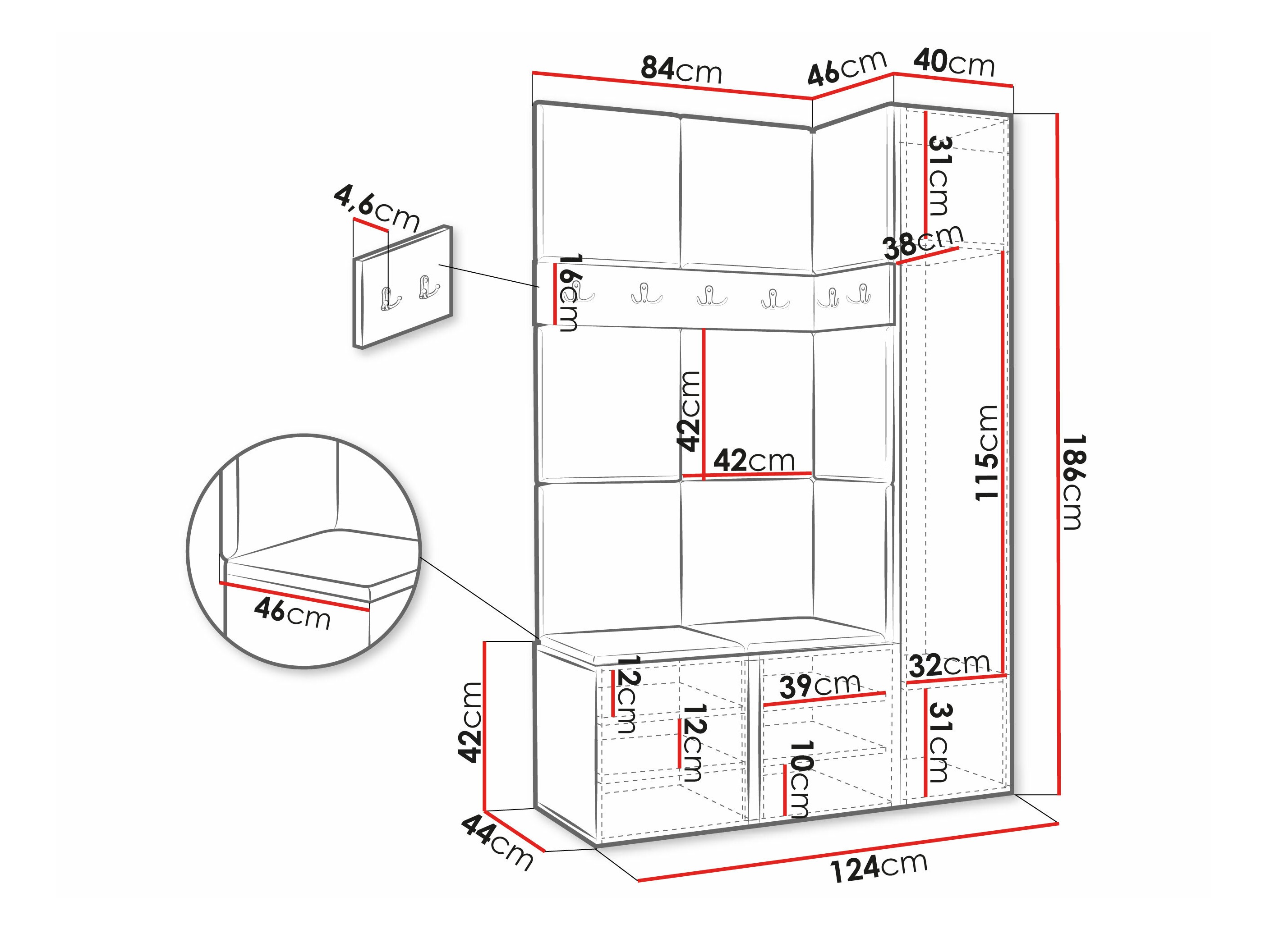 Hallway set Pinis IX (Artisan oak)