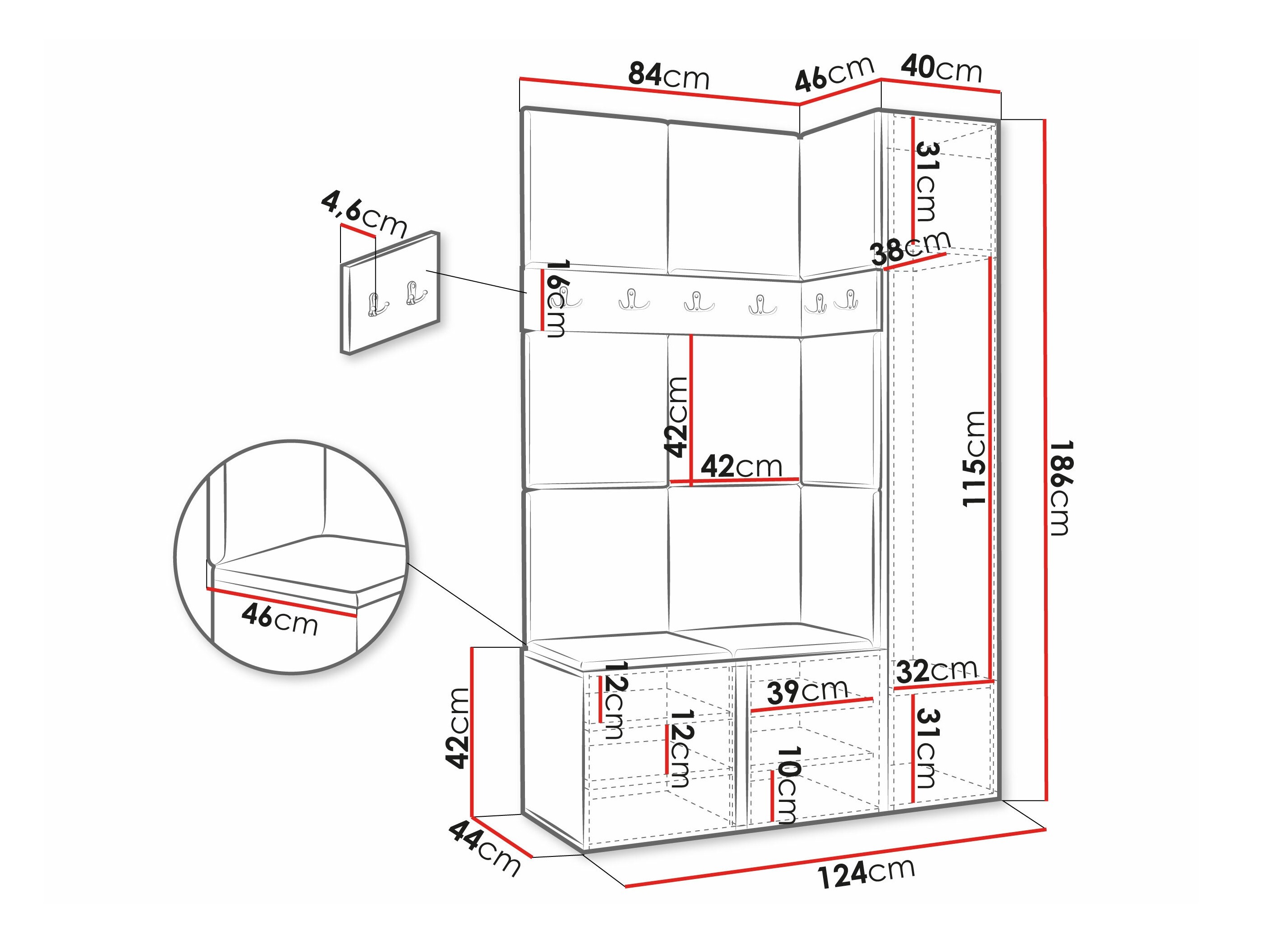 Hallway set Pinis IX (Graphite)