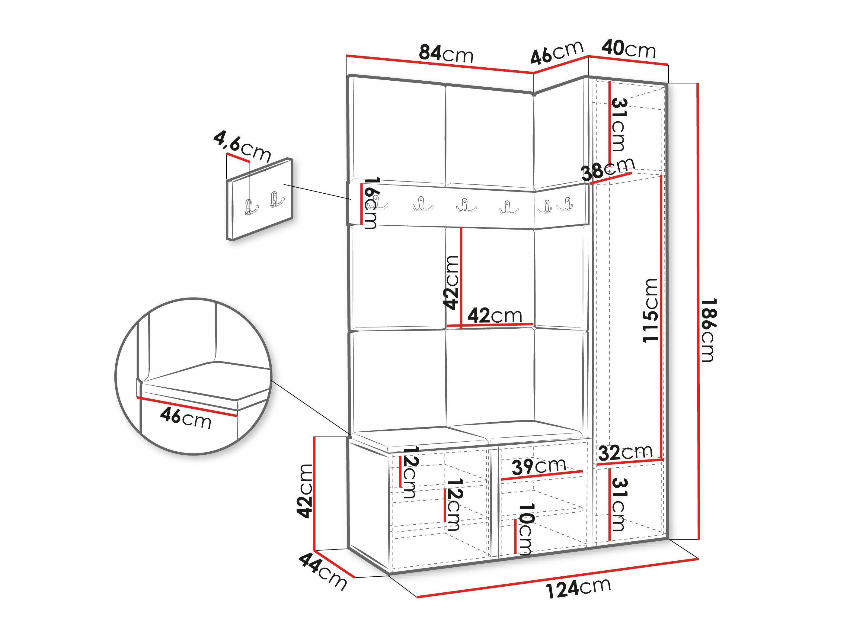 Hallway set Pinis IX (Graphite)