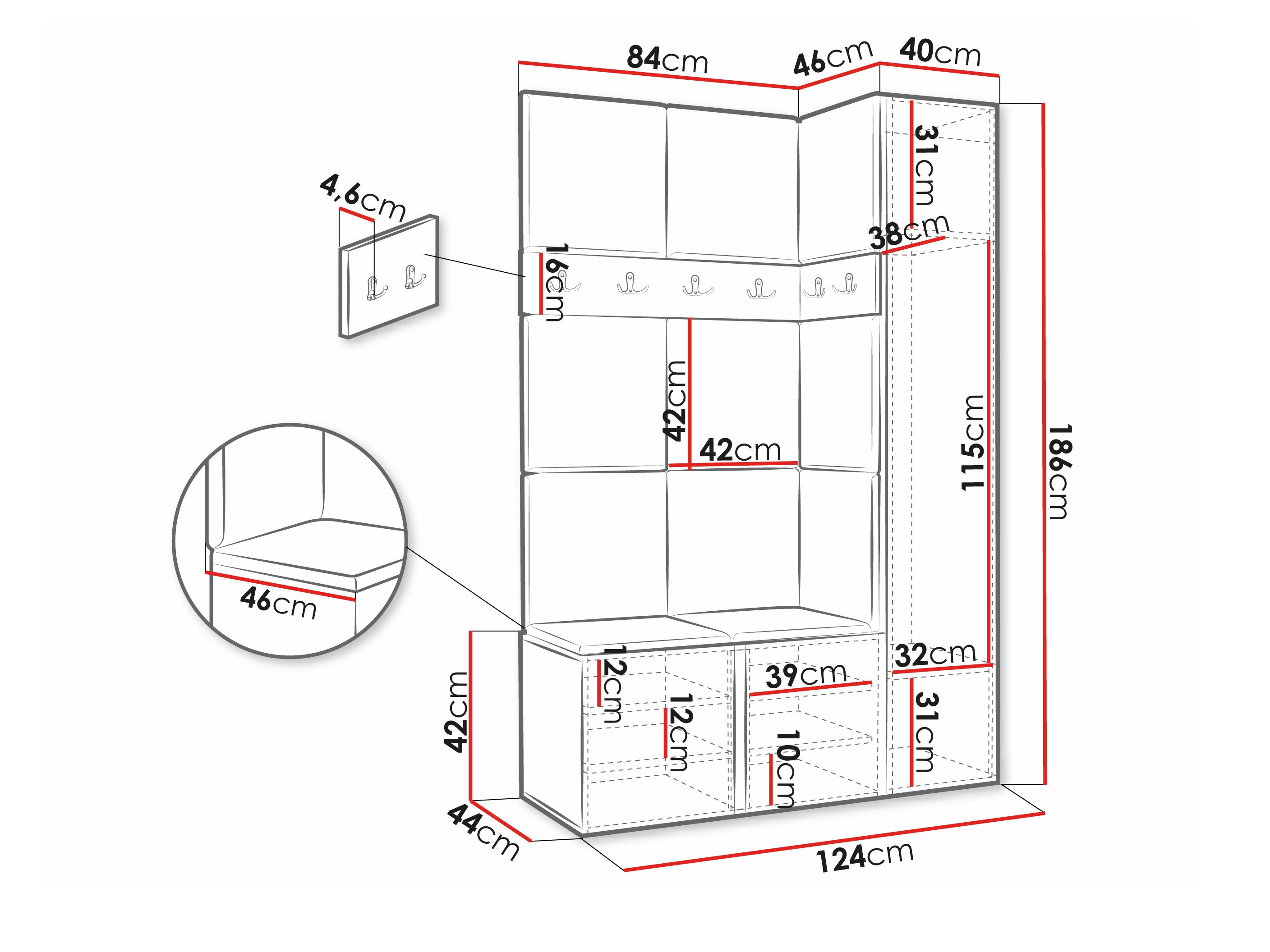 Hallway set Pinis IX (White)