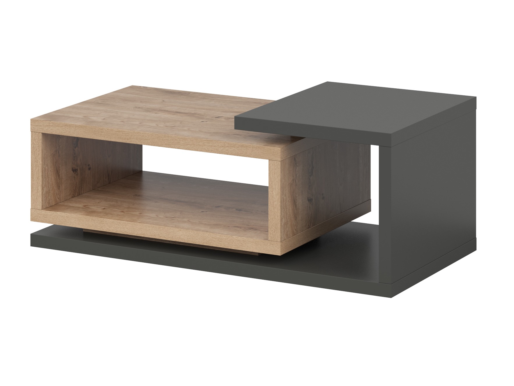 Coffee table Lutiva 104 (Anthracite + Ribbec oak)