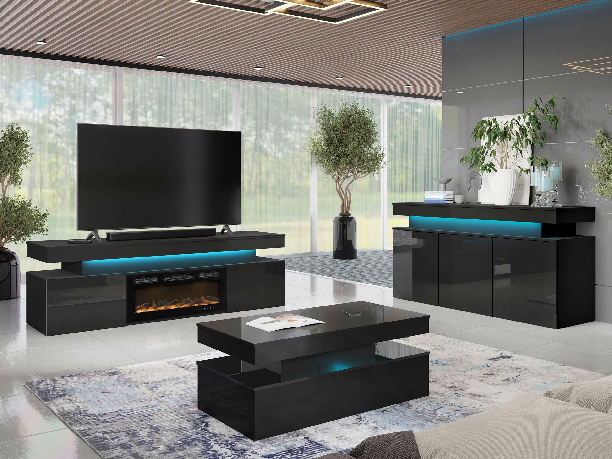 Coffee table Monfero (Black + Glossy black)