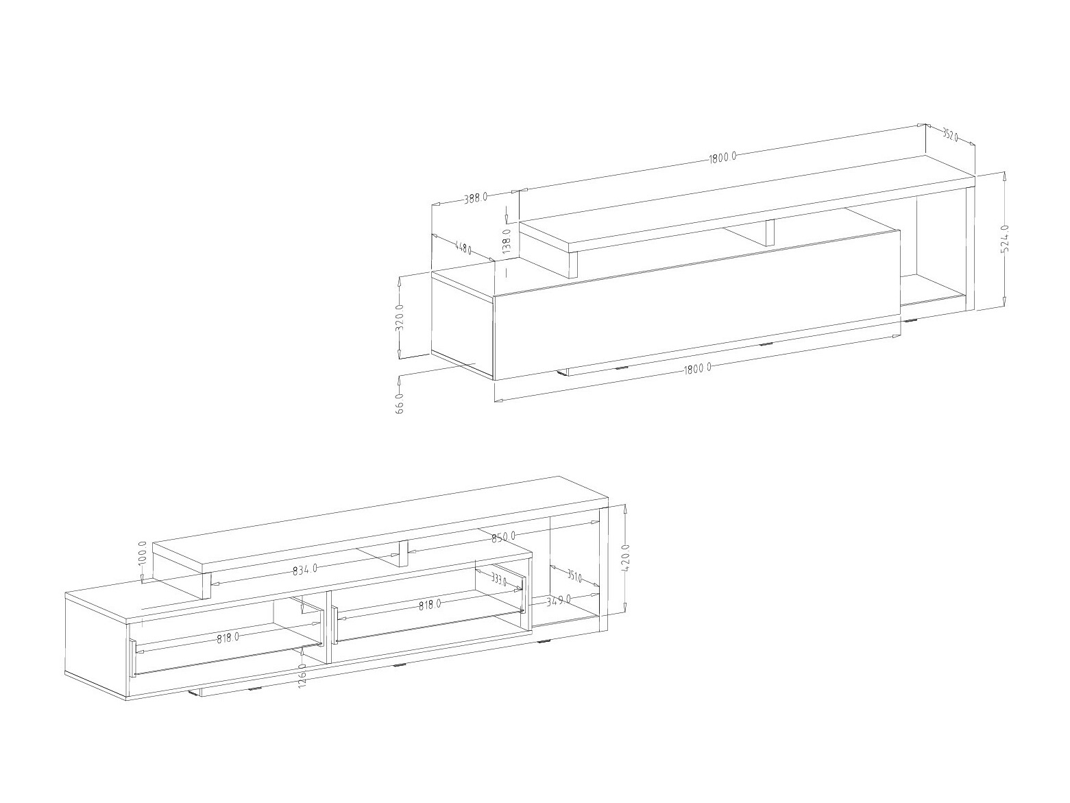 TV stand Lutiva 103 (Anthracite + Ribbec oak)