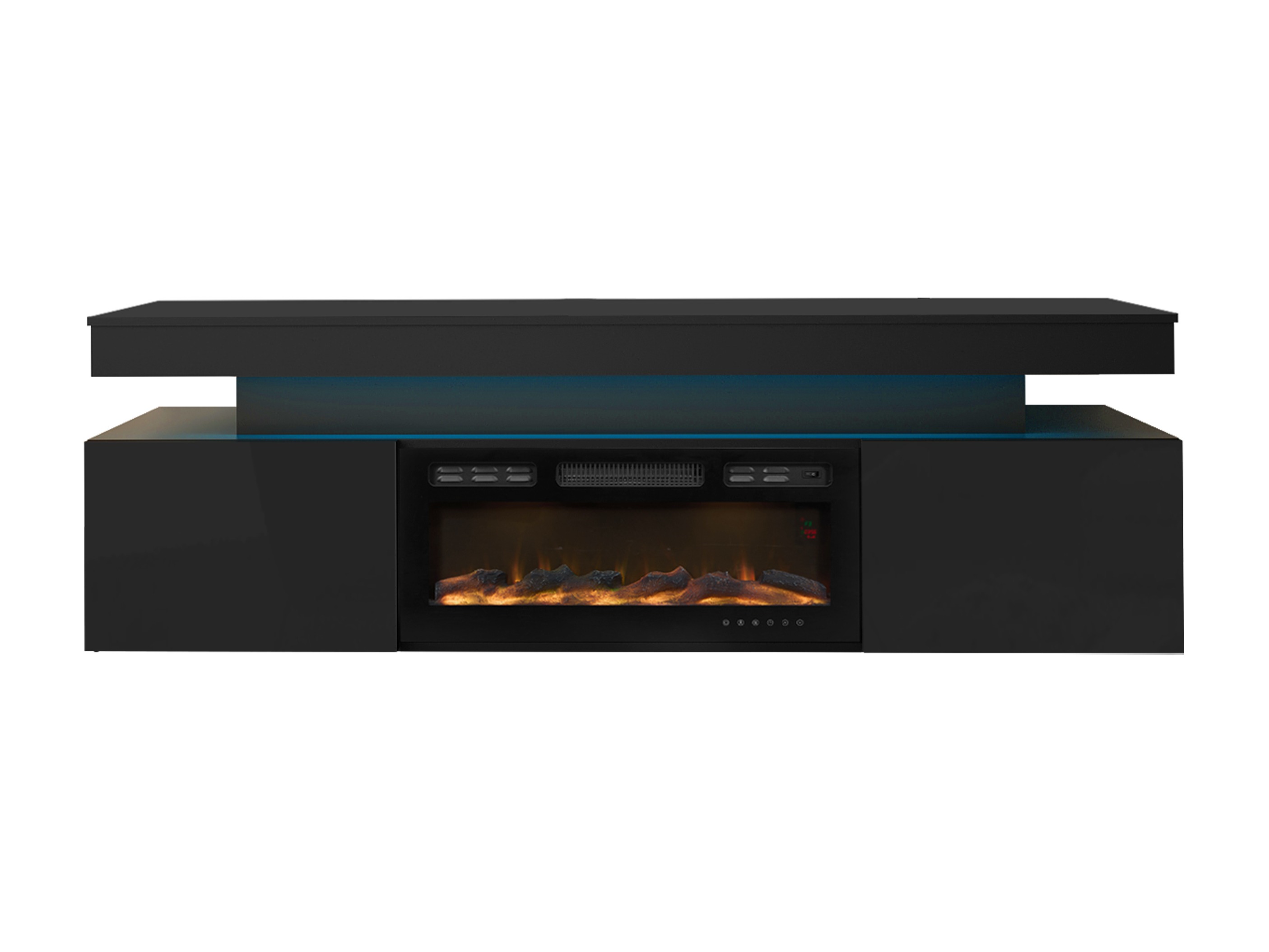 TV stand Monfero I (Black + Glossy black)