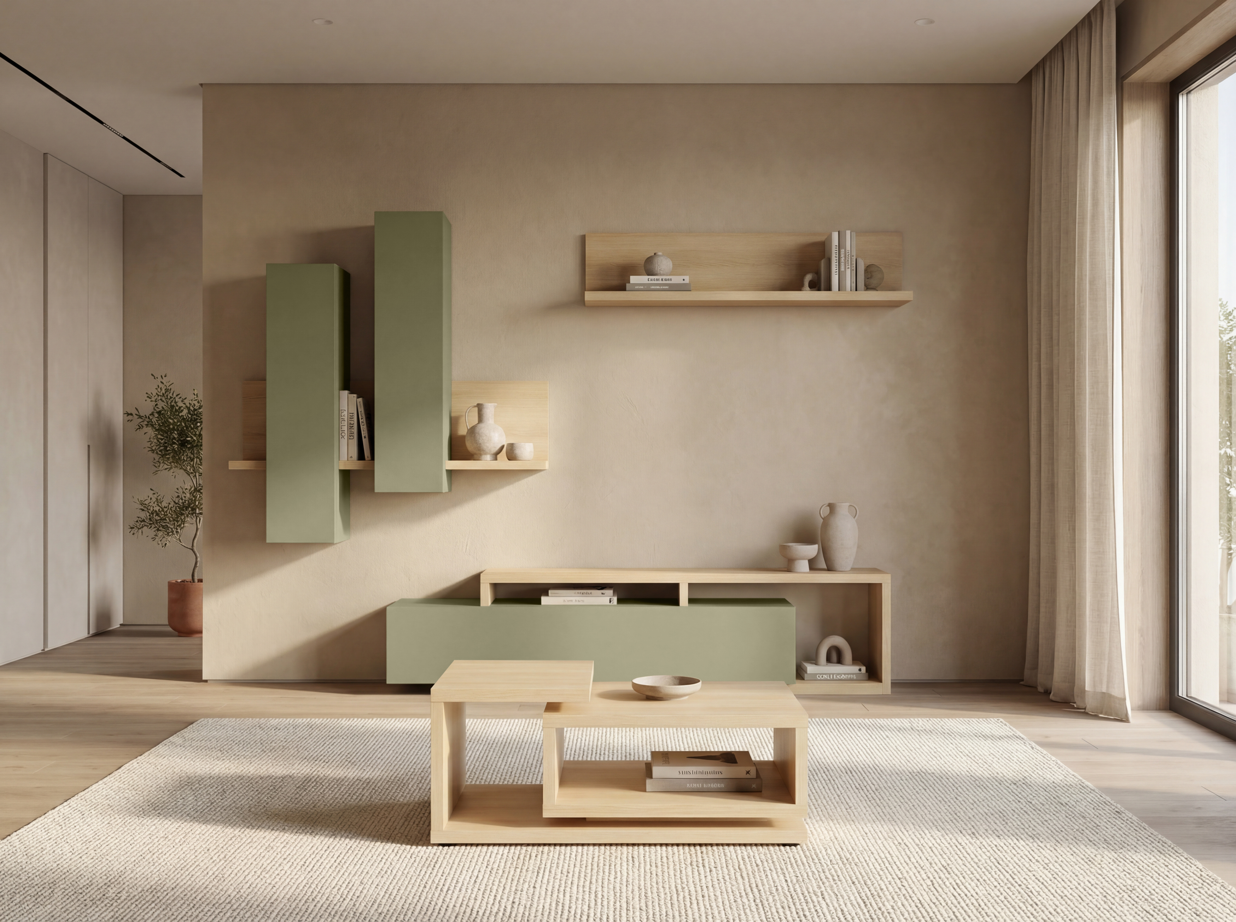 Wall cabinet Lutiva 101 (Eucalyptus + Oak)