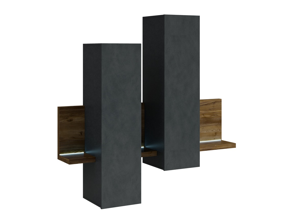 Wall cabinet Lutiva 101 (Matera grey + Dark spruce)