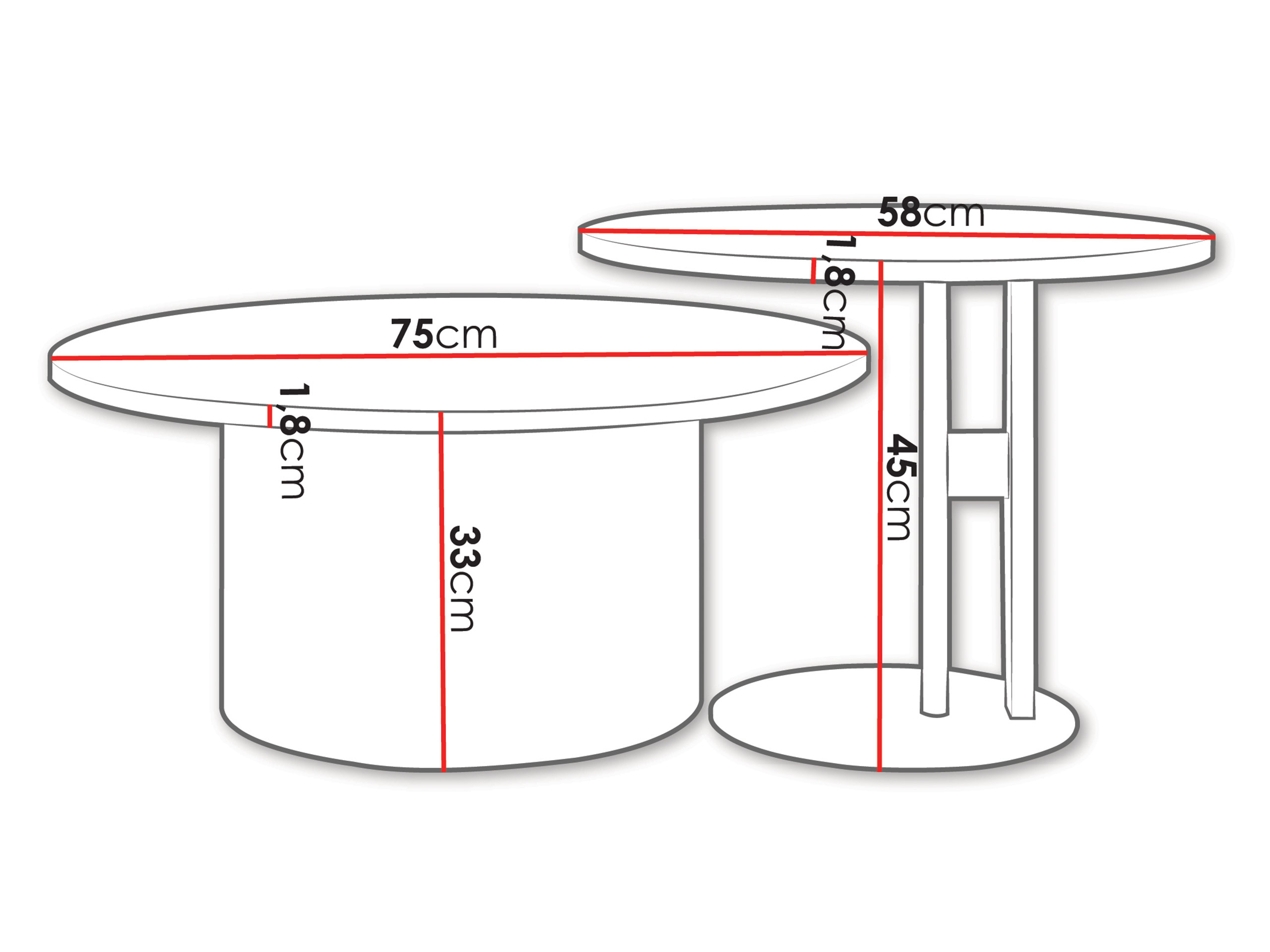 Nest of coffee tables Oswego 160
