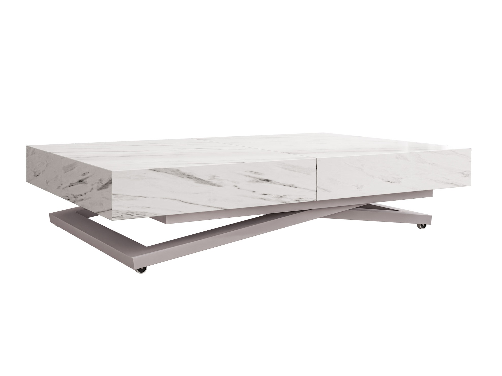 Coffee table transformer Oswego 172 (White marble)