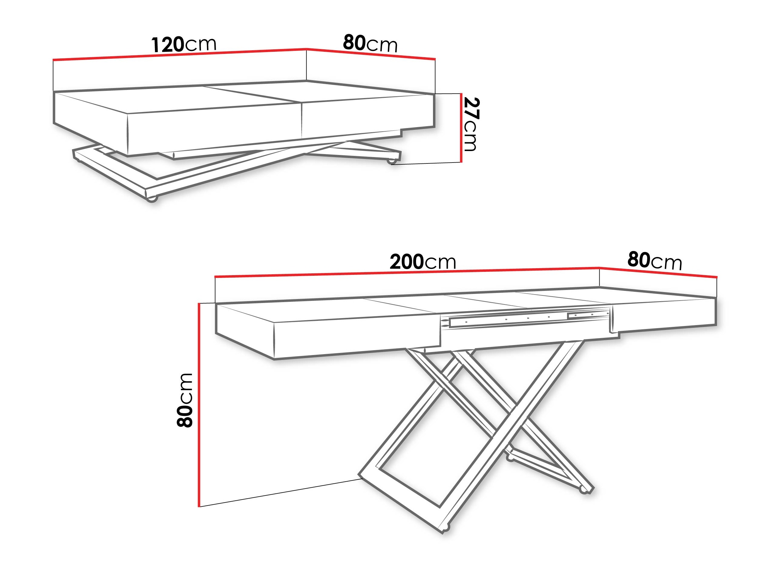 Transforming coffee table Oswego 171