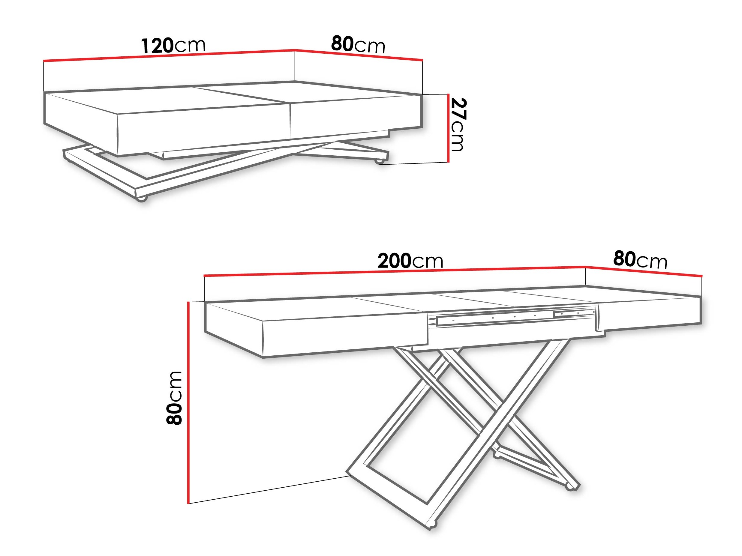 Transforming coffee table Oswego 171