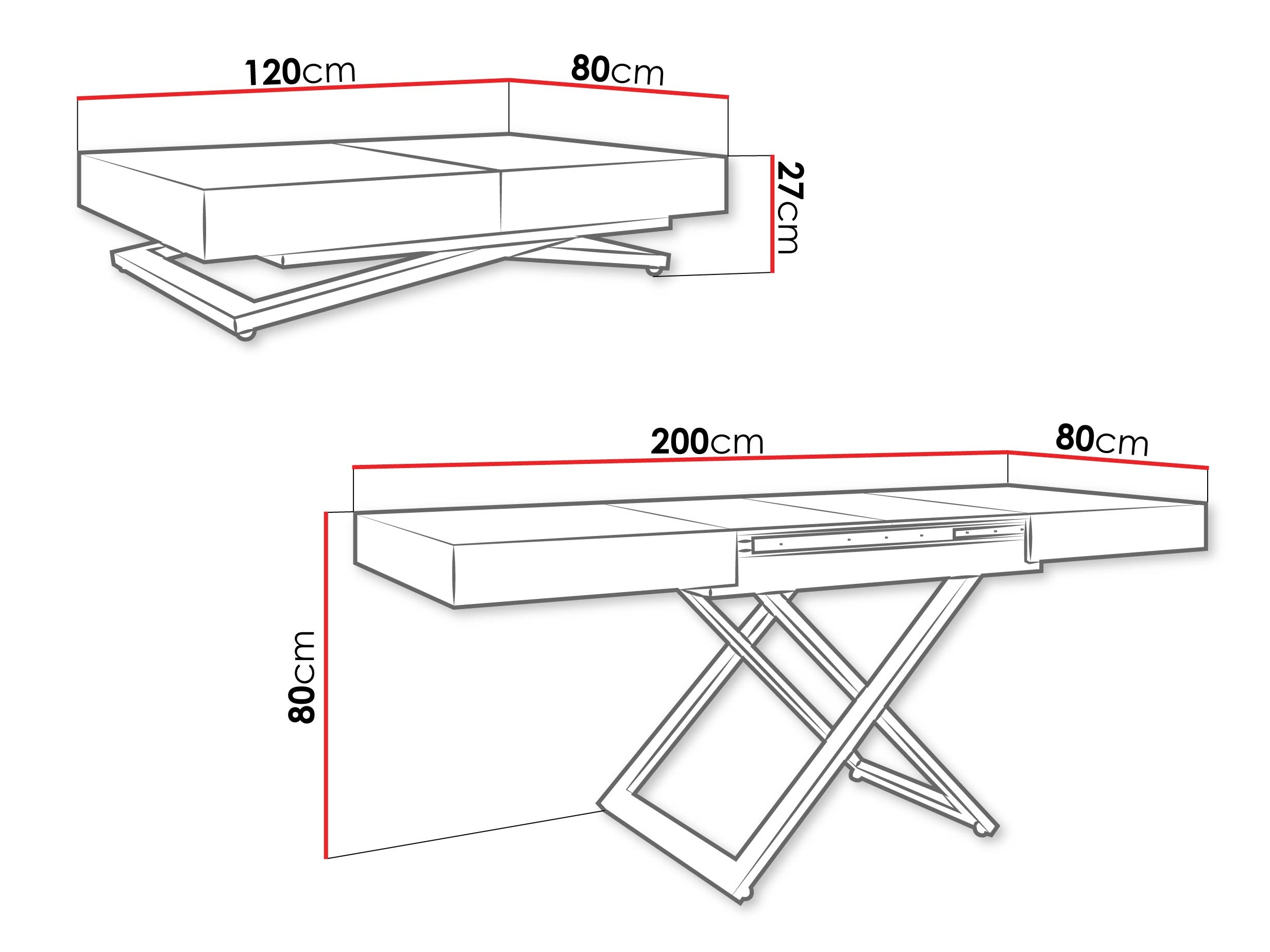 Transforming coffee table Oswego 171
