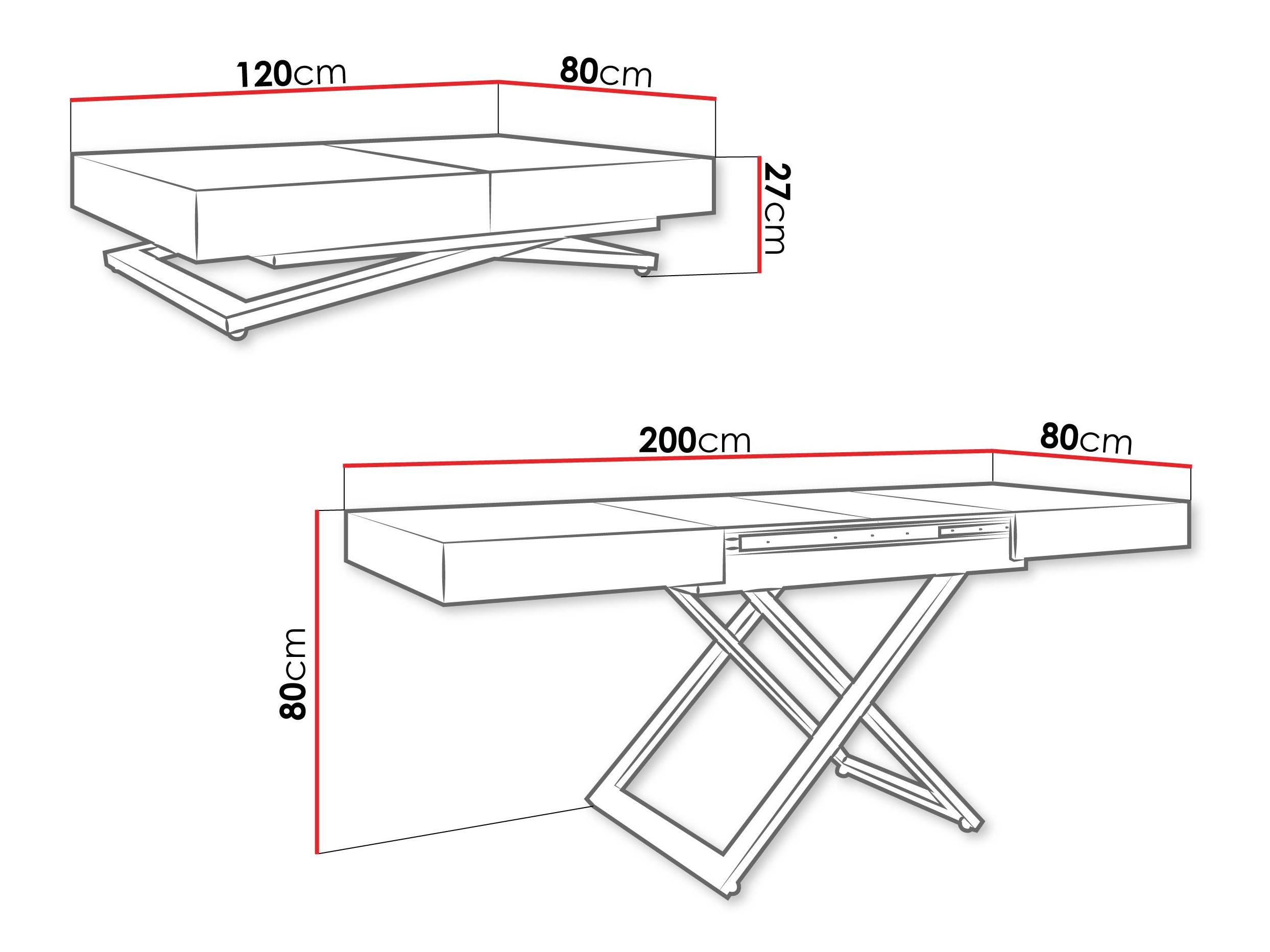 Transforming coffee table Oswego 172