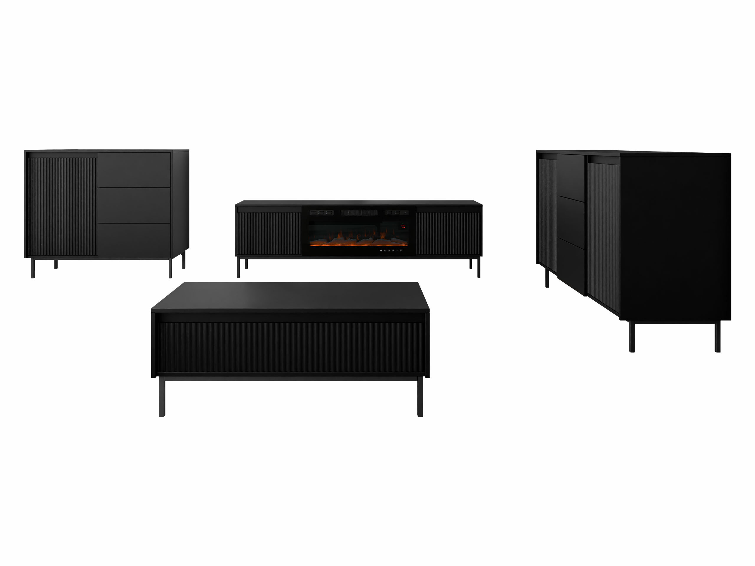 Living room set Comfivo Delruva III (Black)