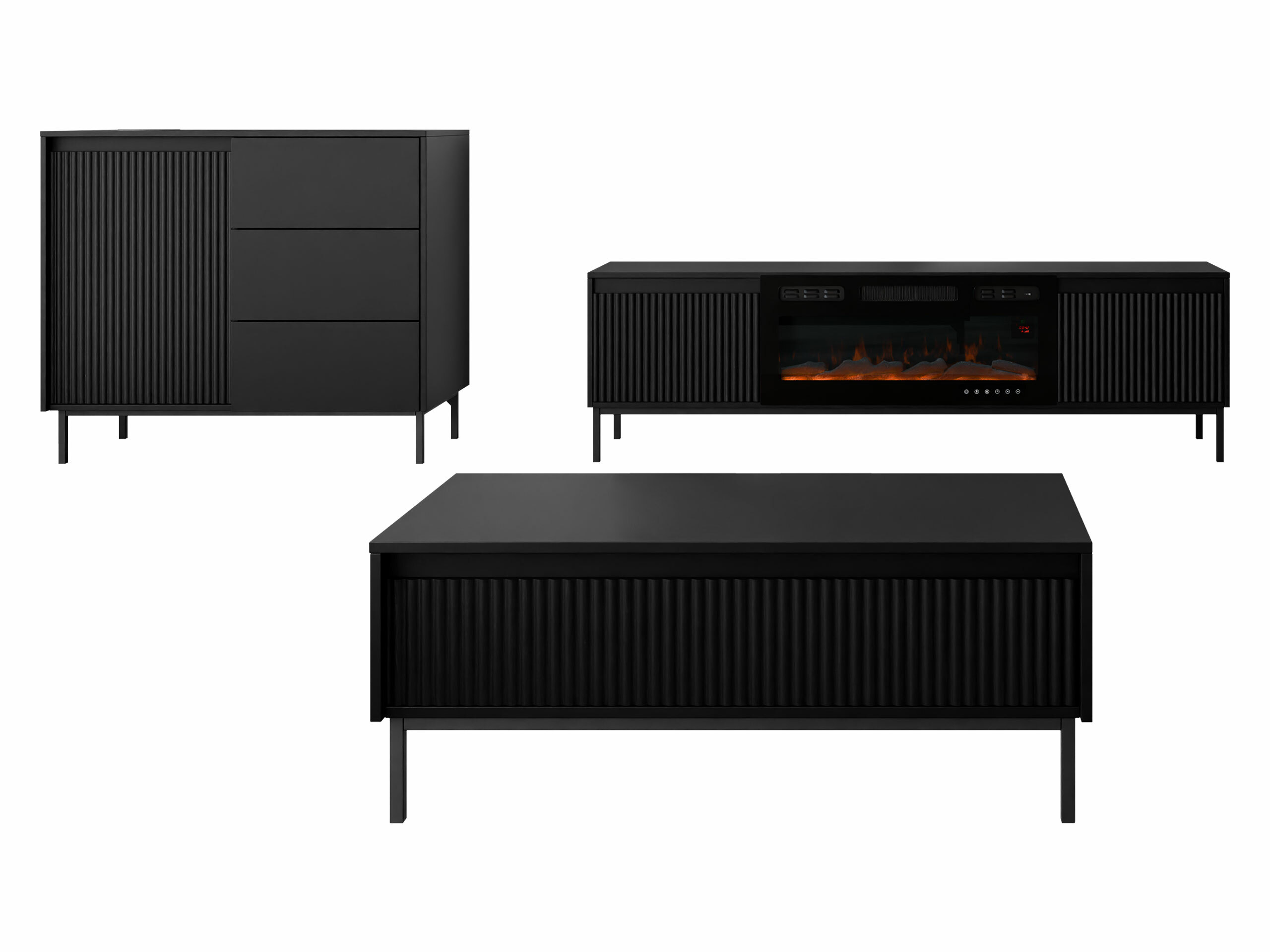 Living room set Comfivo Delruva IV (Black)
