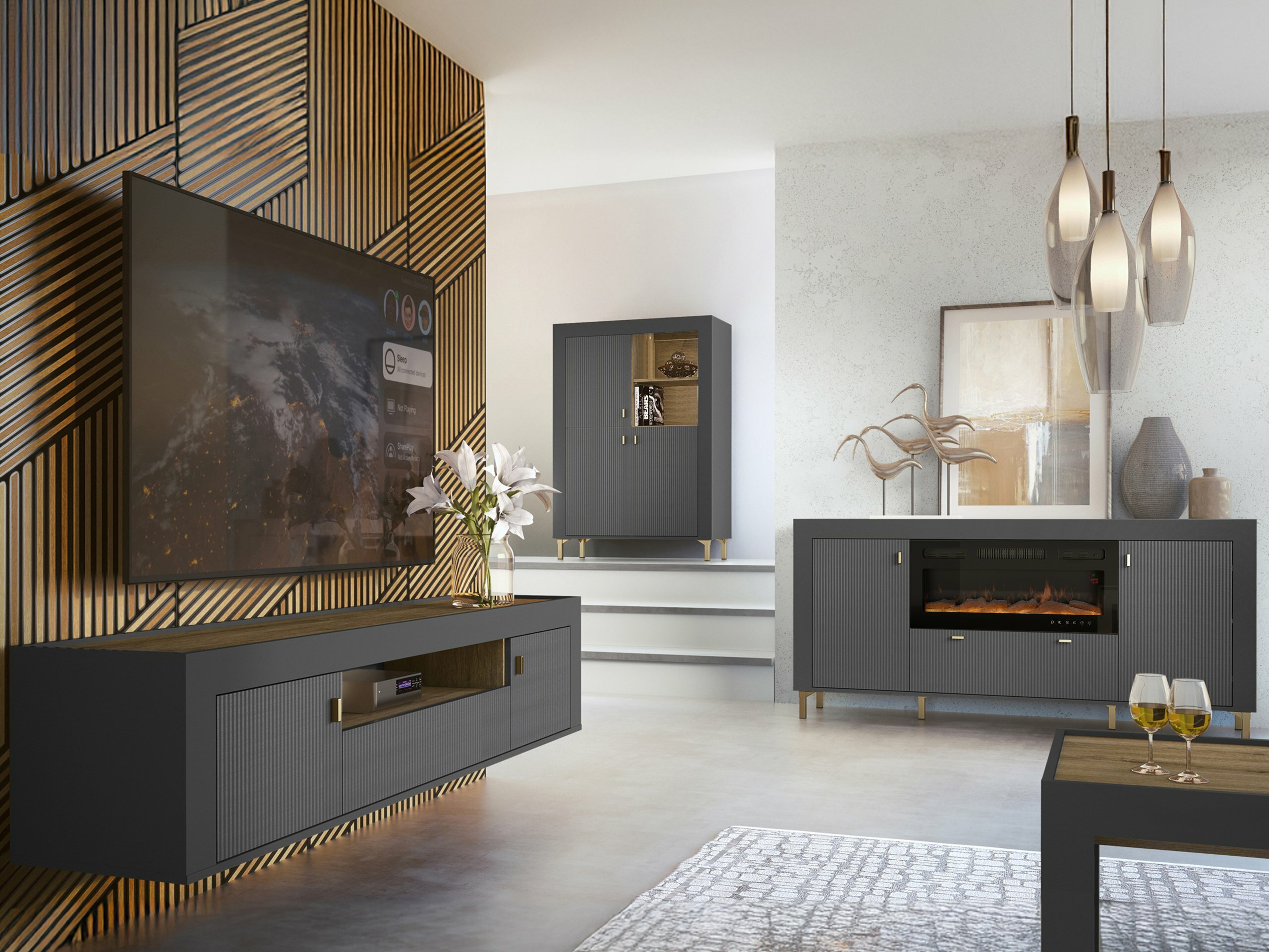 Living room set Mormavu 115 (Matte black)