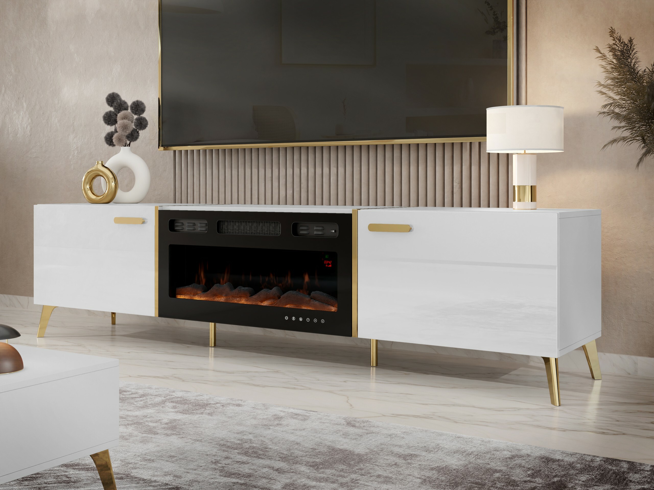 TV stand Comfivo Capella III (White + Glossy white)