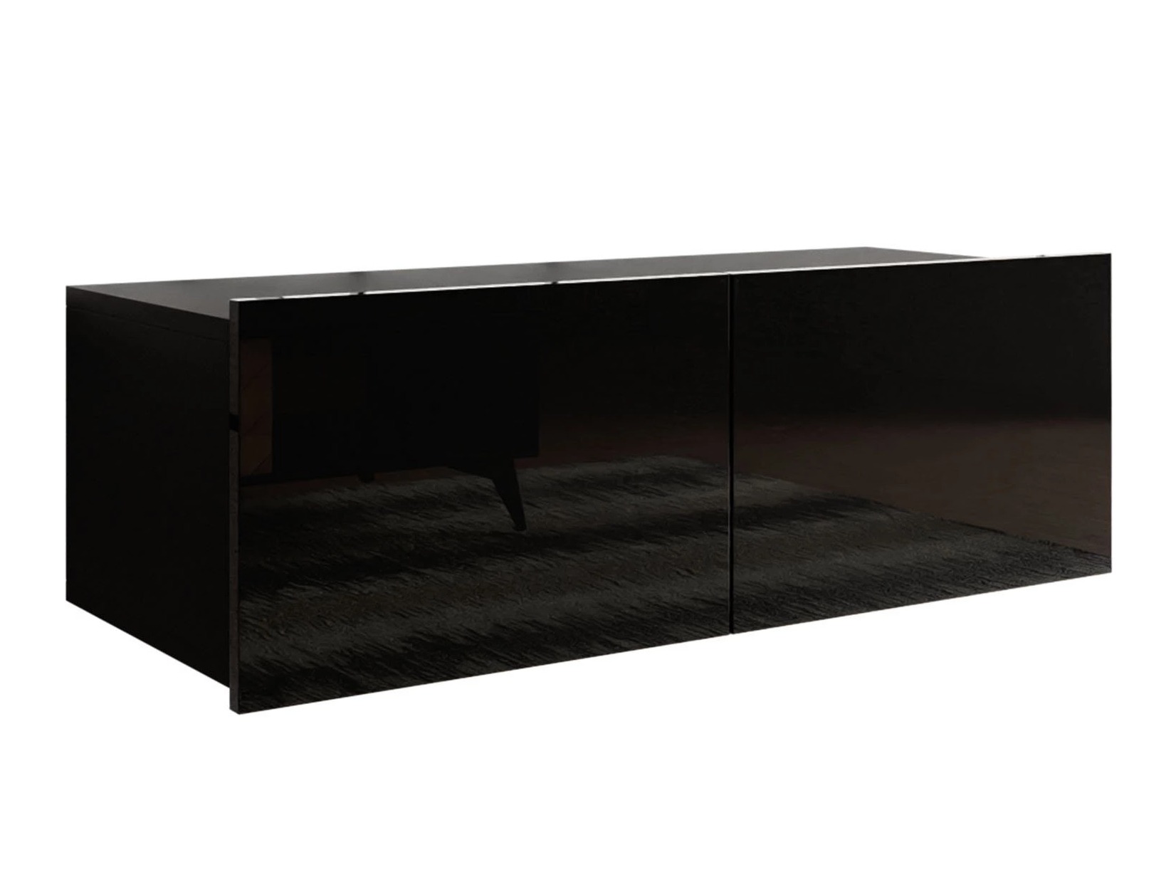 TV stand Remus I (Black + Glossy black)