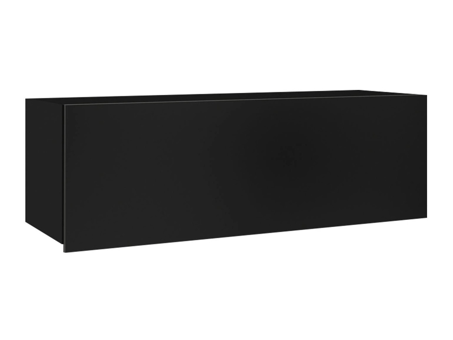 Wall cabinet Remus (Black + Glossy black)